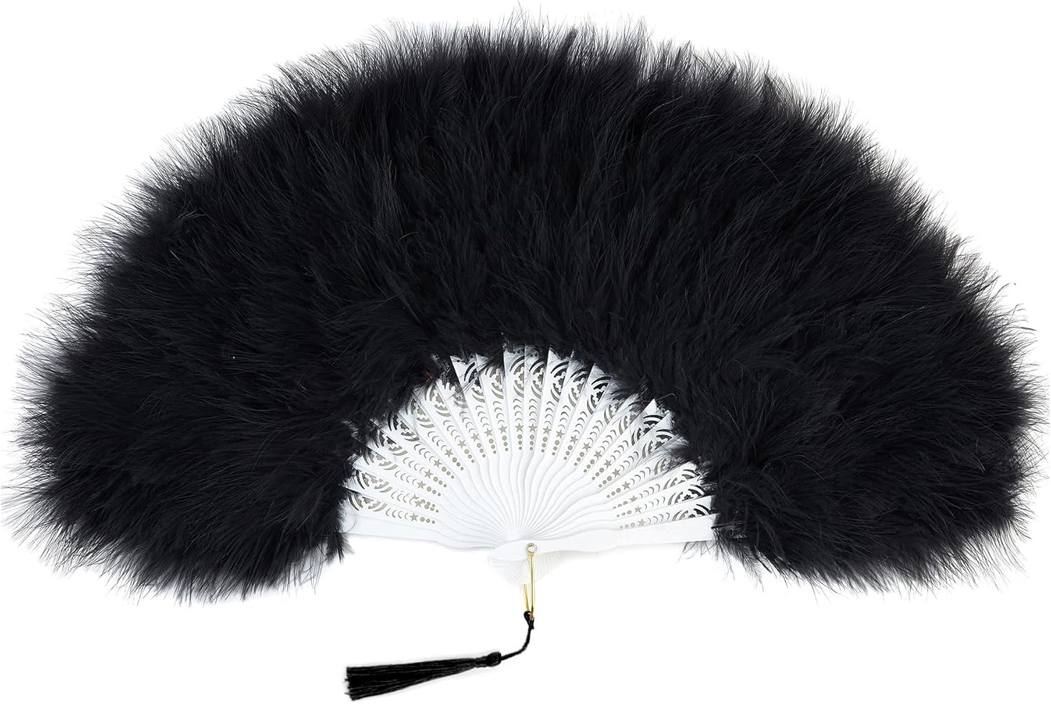 Marabou Feather Fan, Vintage Folding Fan, Flapper Hand Fan, 20 Pieces