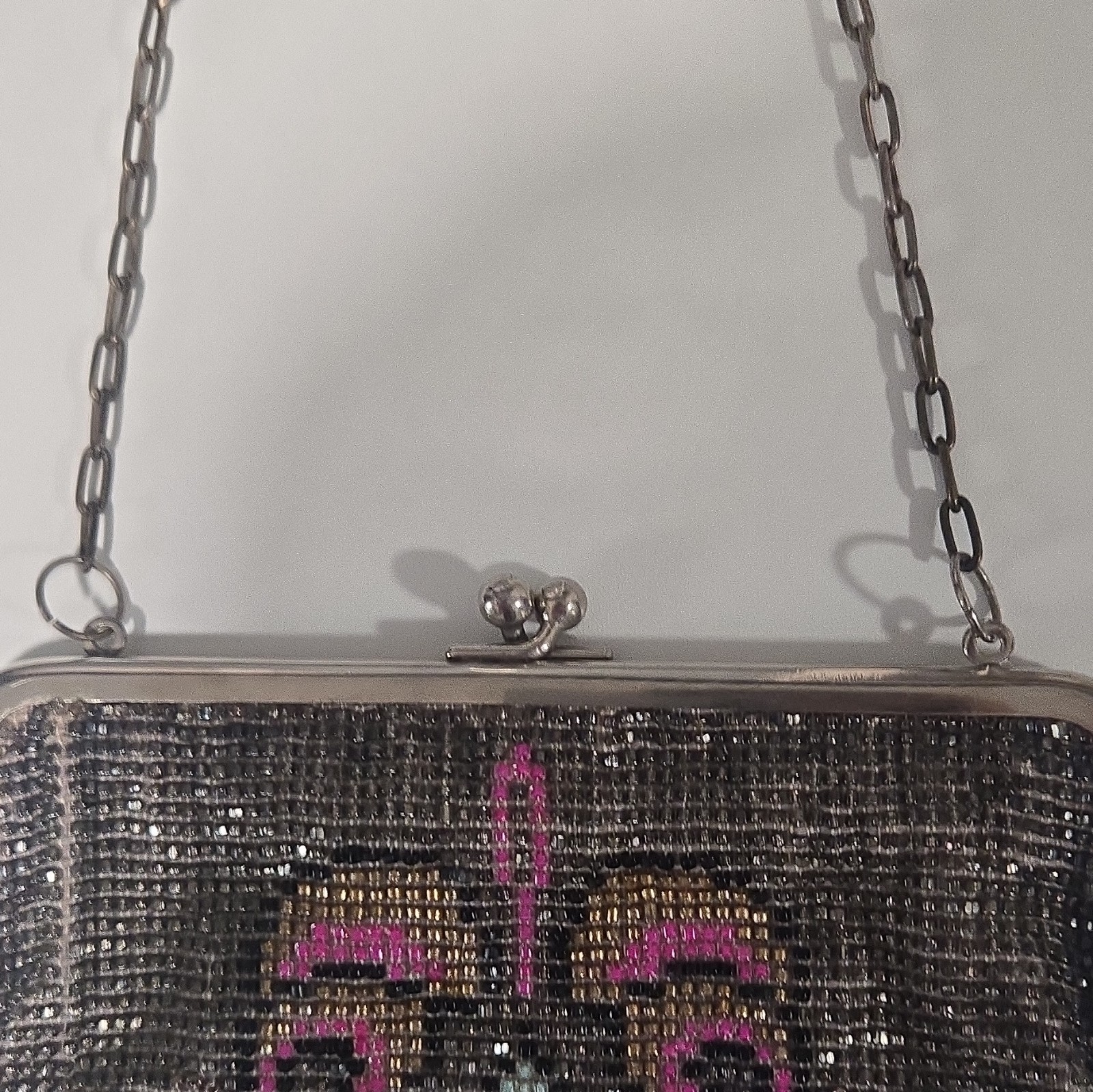 ​Antique German Beaded Purse Floral Micro Bead Handbag with Fringe – Vintage