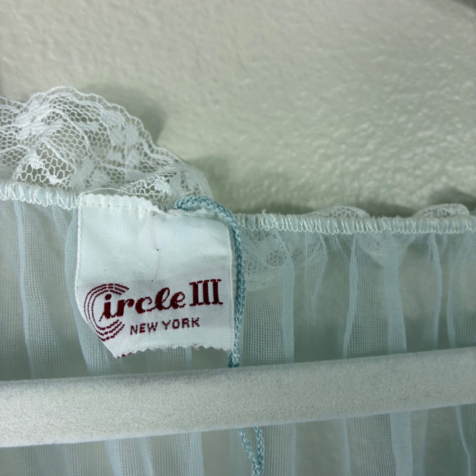 Vintage 60s Circle III New York Lace Hostess Gown Medium Sheer Angelcore Mint