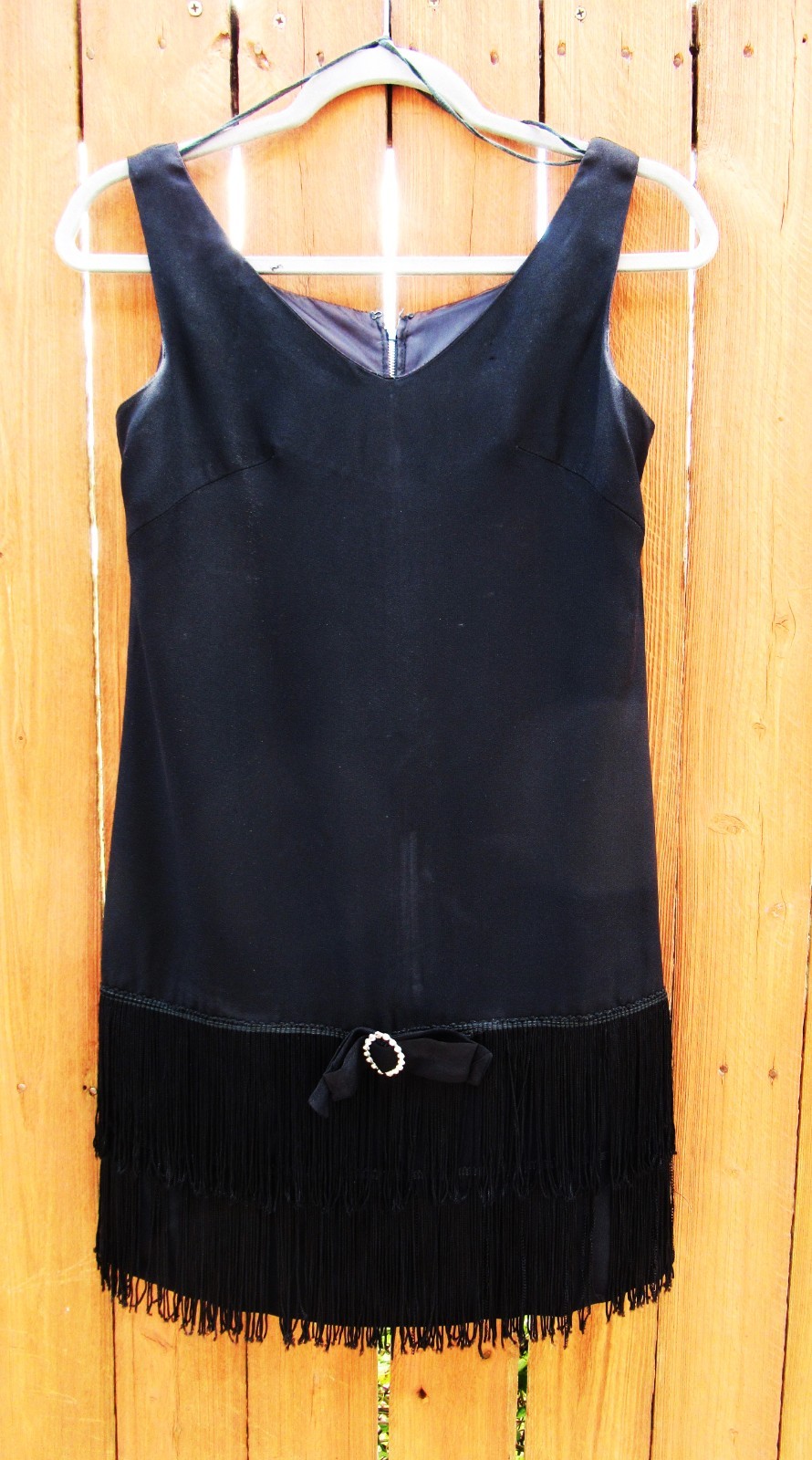 1945-50s Vintage Flapper A-Line Dress Style Double Fringed Sleevless Union Lable