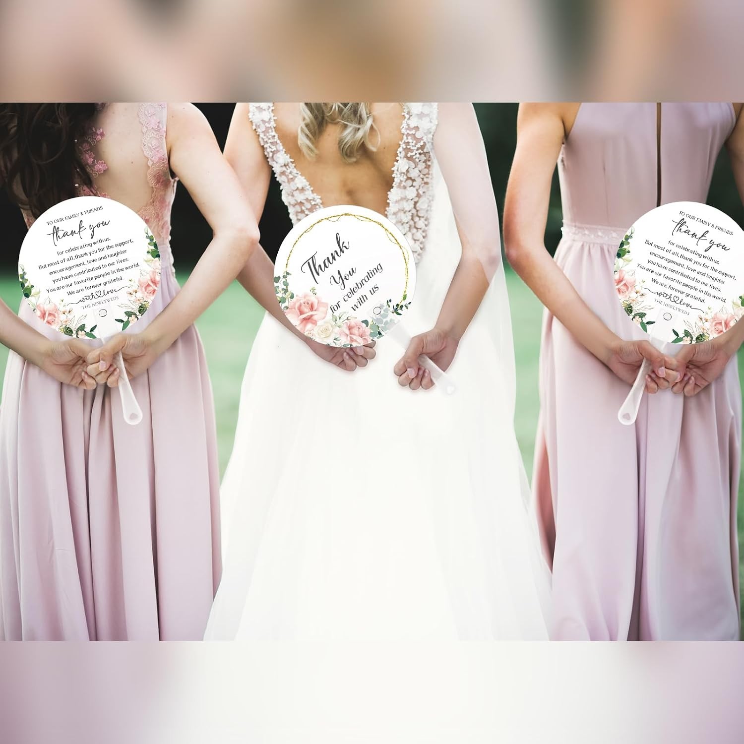 100 Pcs Wedding Hand Fans for Guests Bulk Decorative Plastic Handheld Wedding