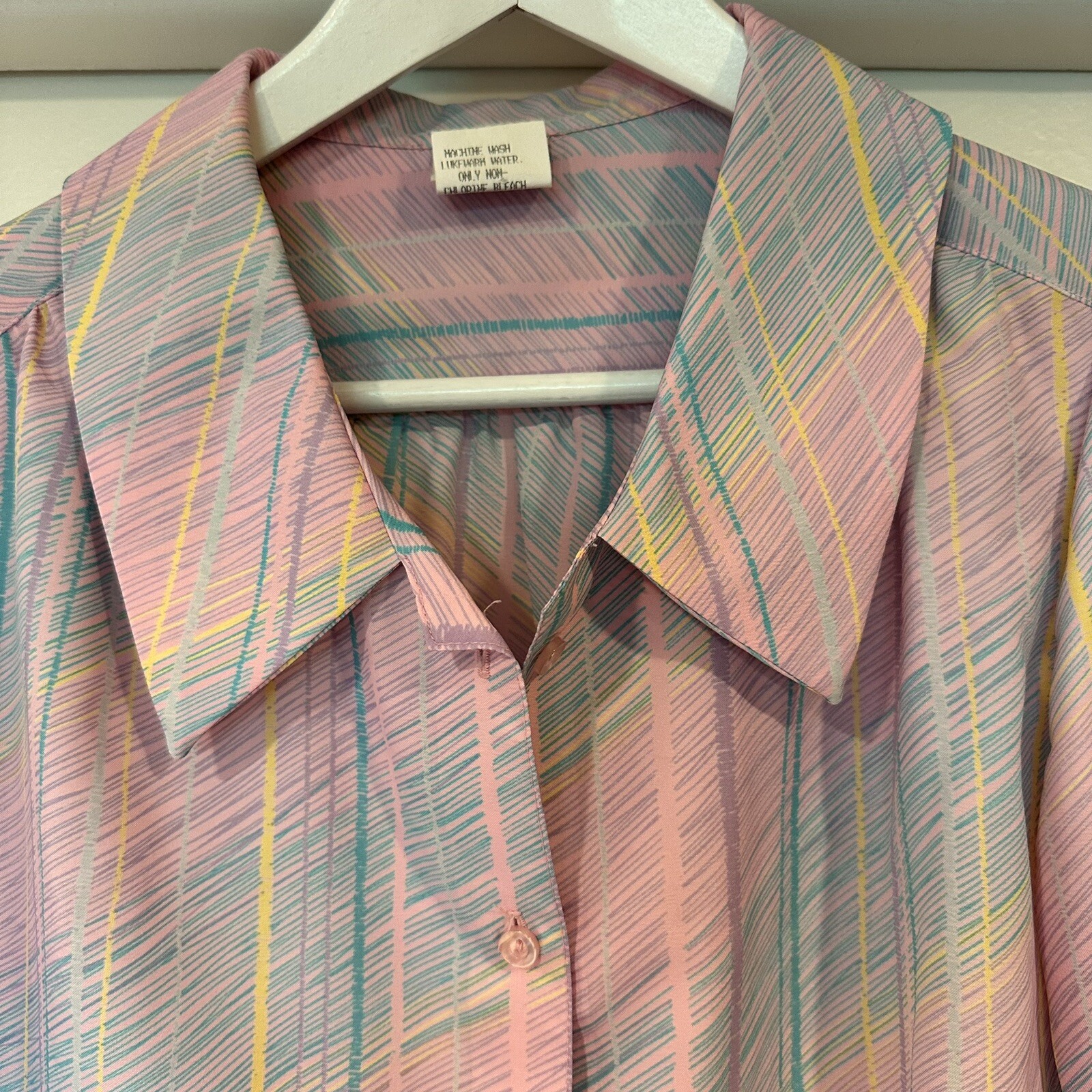 Vintage Pykettes Blouse Pink/Purple Size 14-see Description