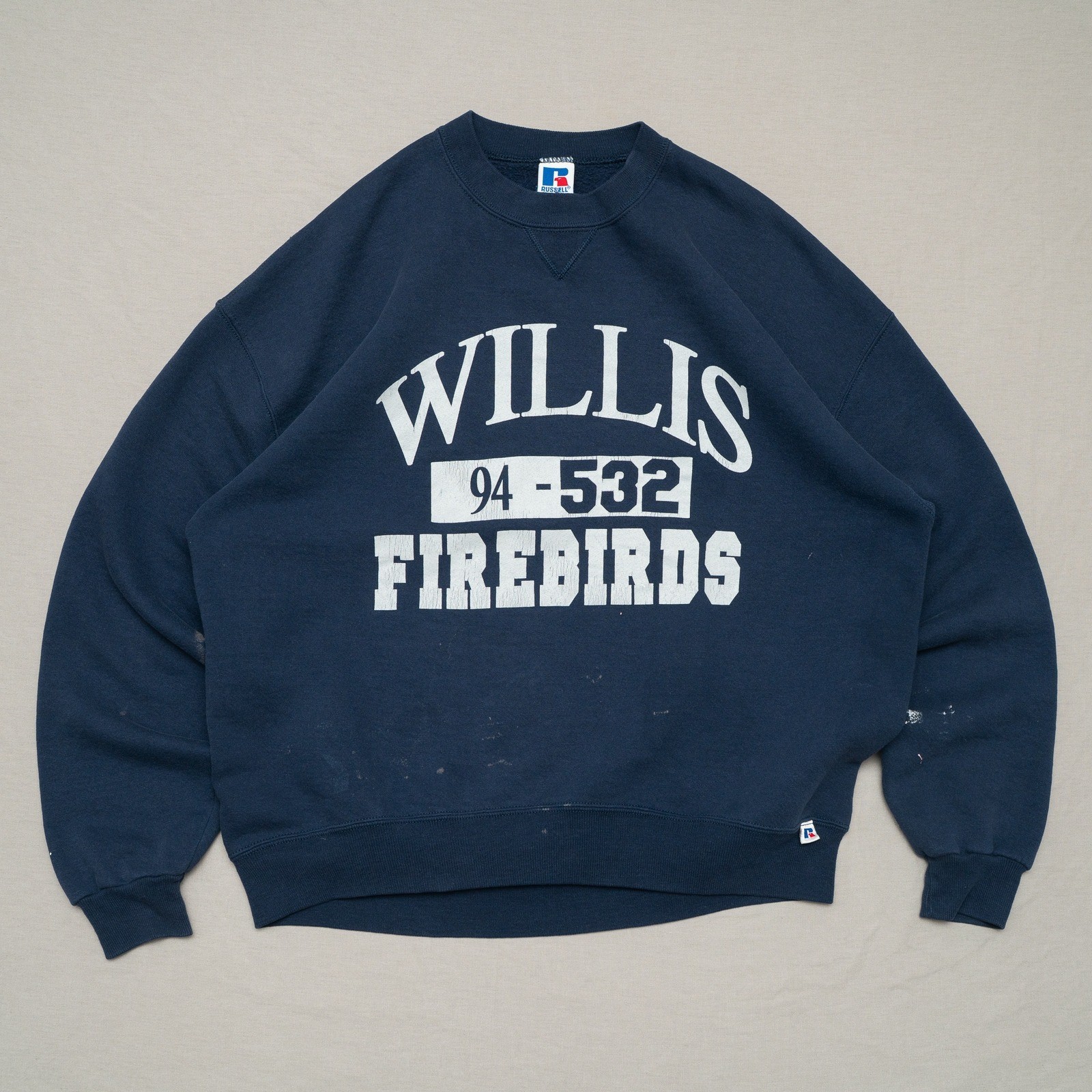 Vintage 90s Willis Firebirds Russell Athletic Distressed Sweatshirt Adult XL USA