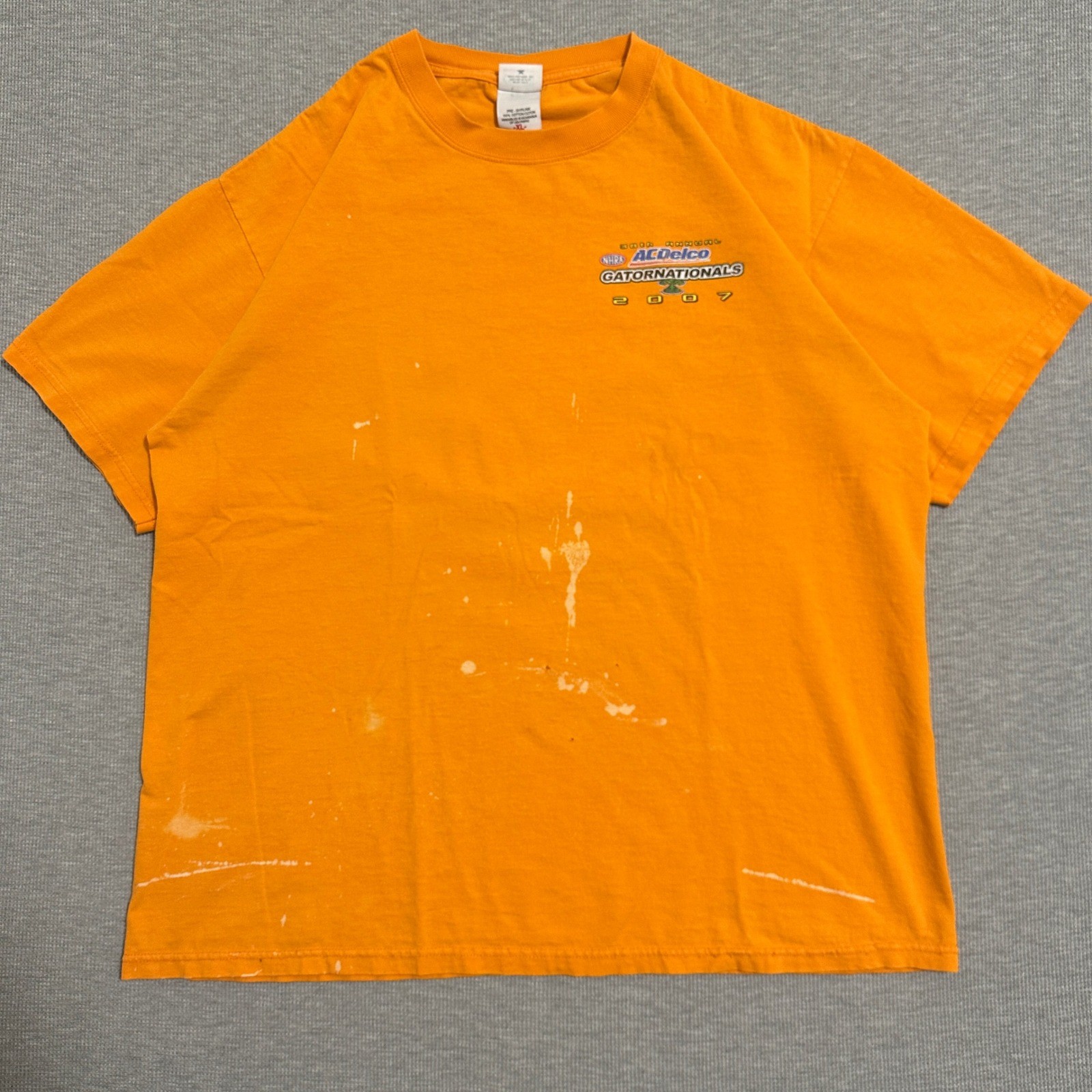 2007 NHRA ACDelco Gatornationals Drag Racing Double Sided Tee Orange X-Large