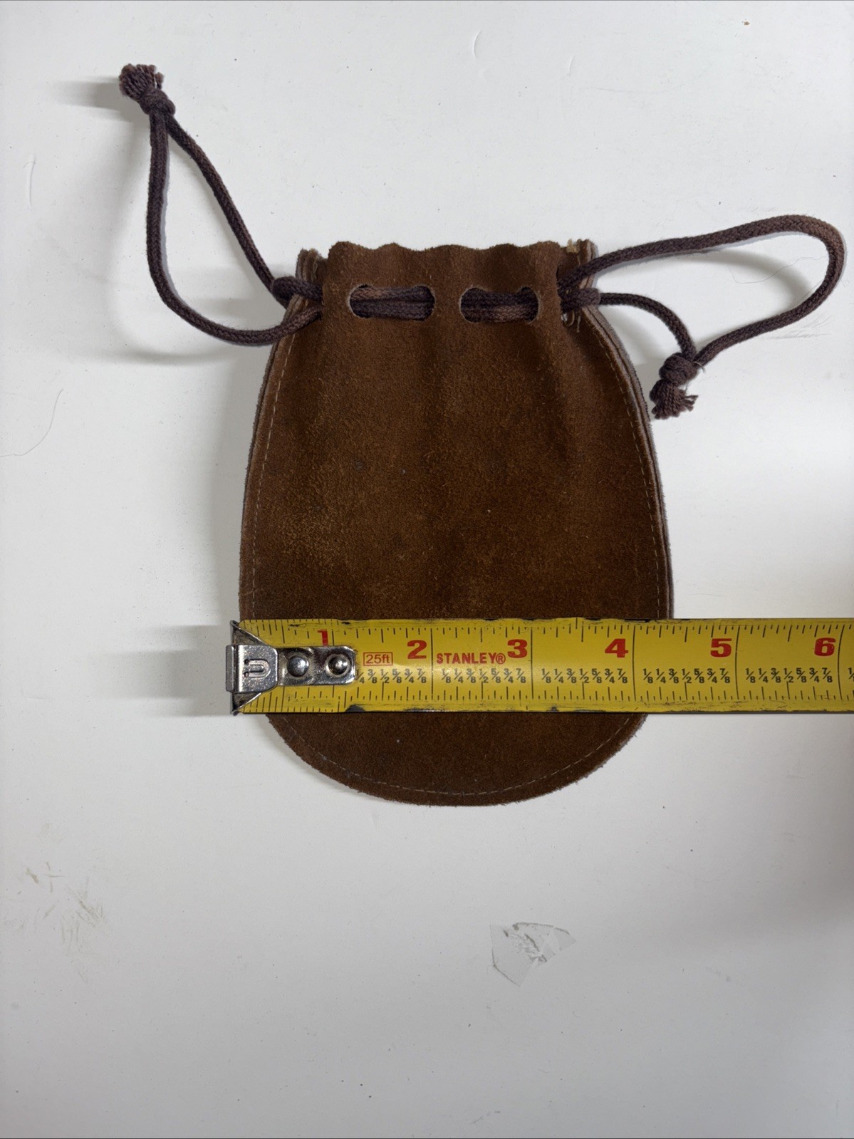 Vintage Leather Pouch With Drawstring Closure Carry Pouch Men’s Pocket Keepsake