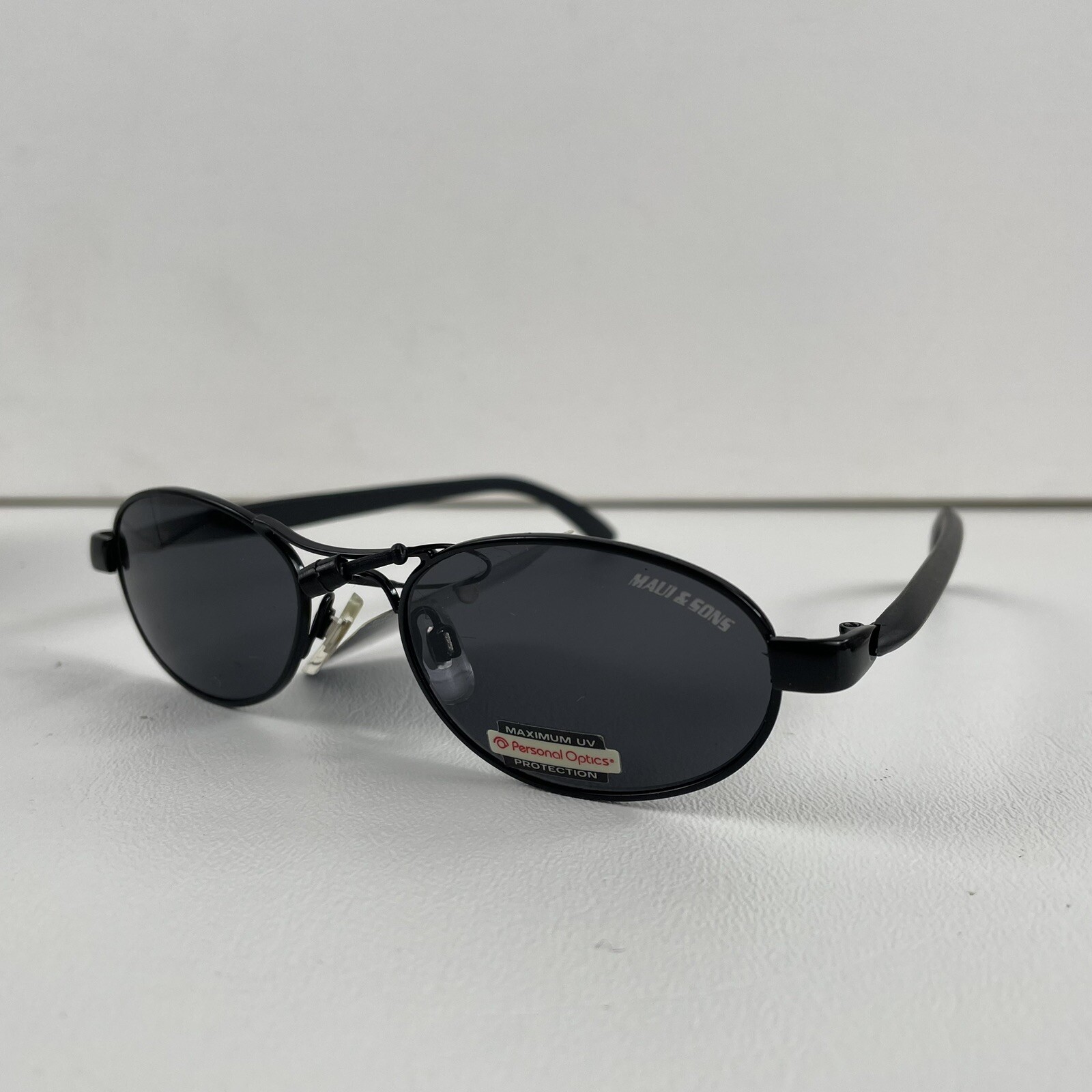 🔥VTG 90s Maui & Sons Sport Black Alloy Metal Sunglasses NOS Retro Surf🔥