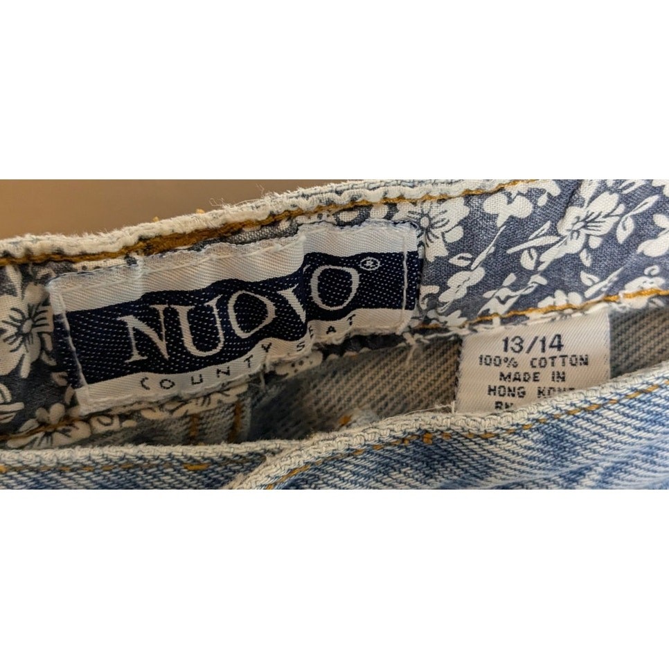 Vintage Nuovo Jeans 13/14 High Waist Faded Denim Distressed Tapered Leg 13 14