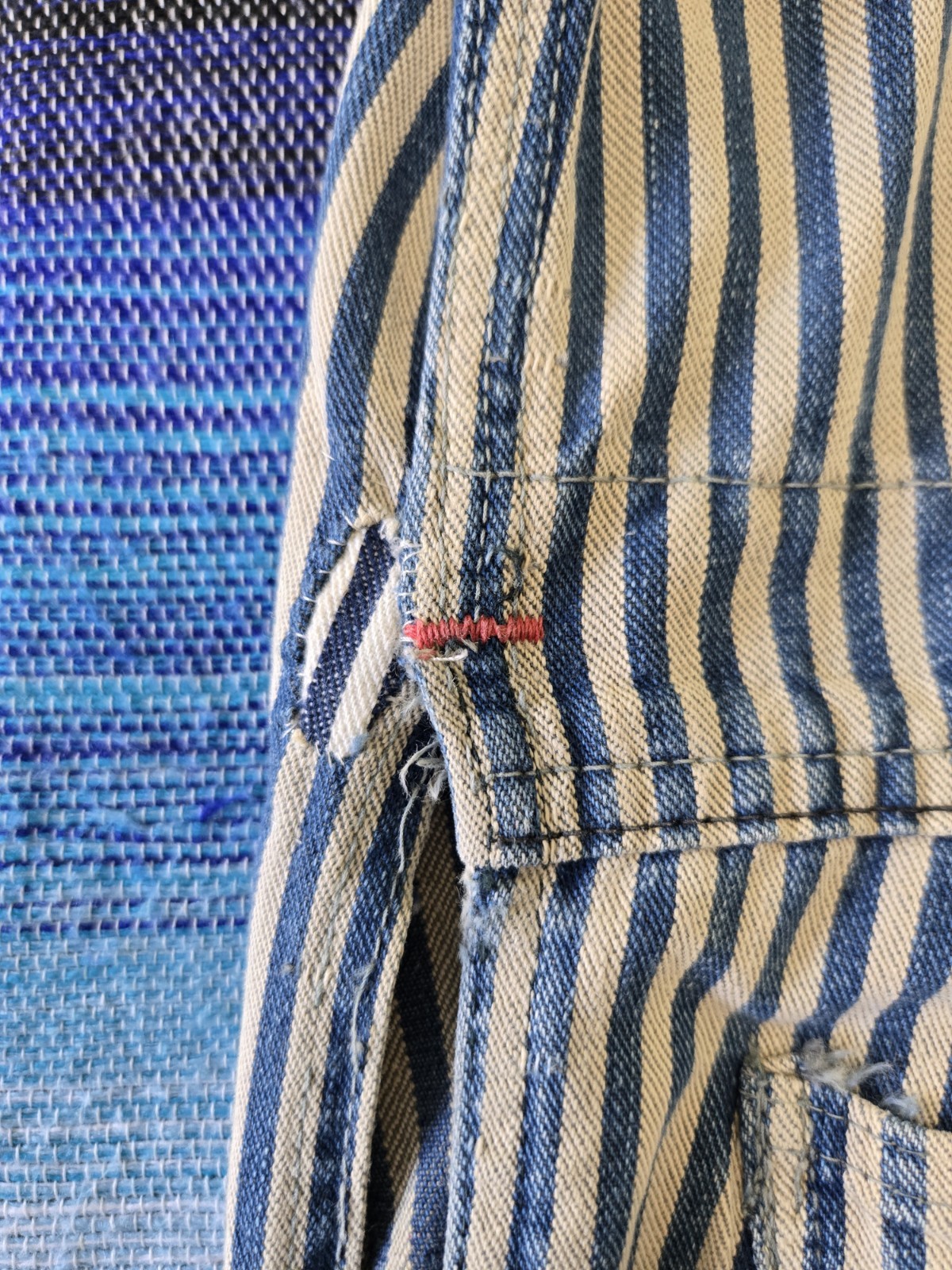 VTG RARE 1950s Penneys Pay Day VestBak Express Stripe Sanforized Overalls, 44×29