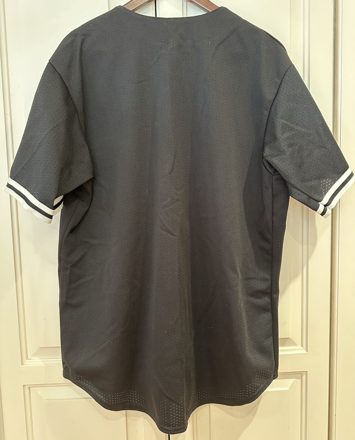 VINTAGE 90s LA DODGERS MAJESTIC BLACK MESH FASHION JERSEY MADE IN USA SIZE L