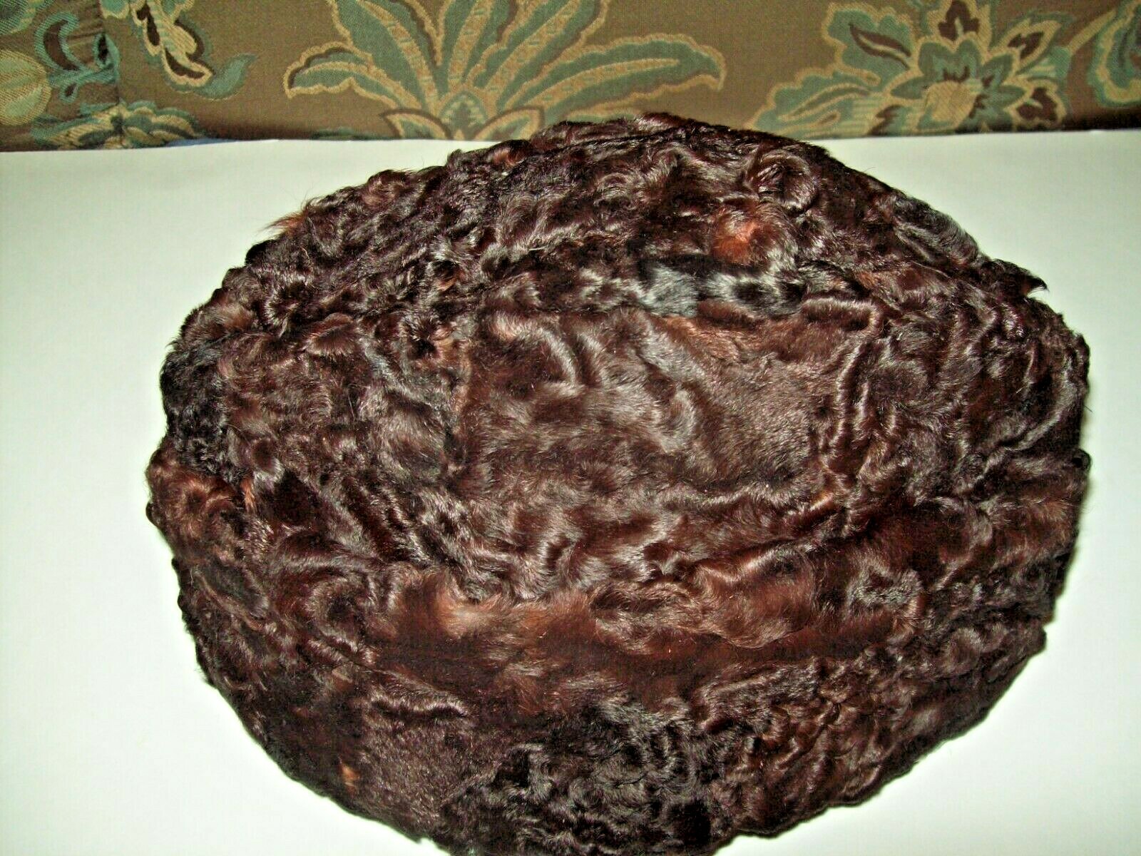 Vintage Eustatheades Fur Hat made in Greece inner circumference about 22-23 in.