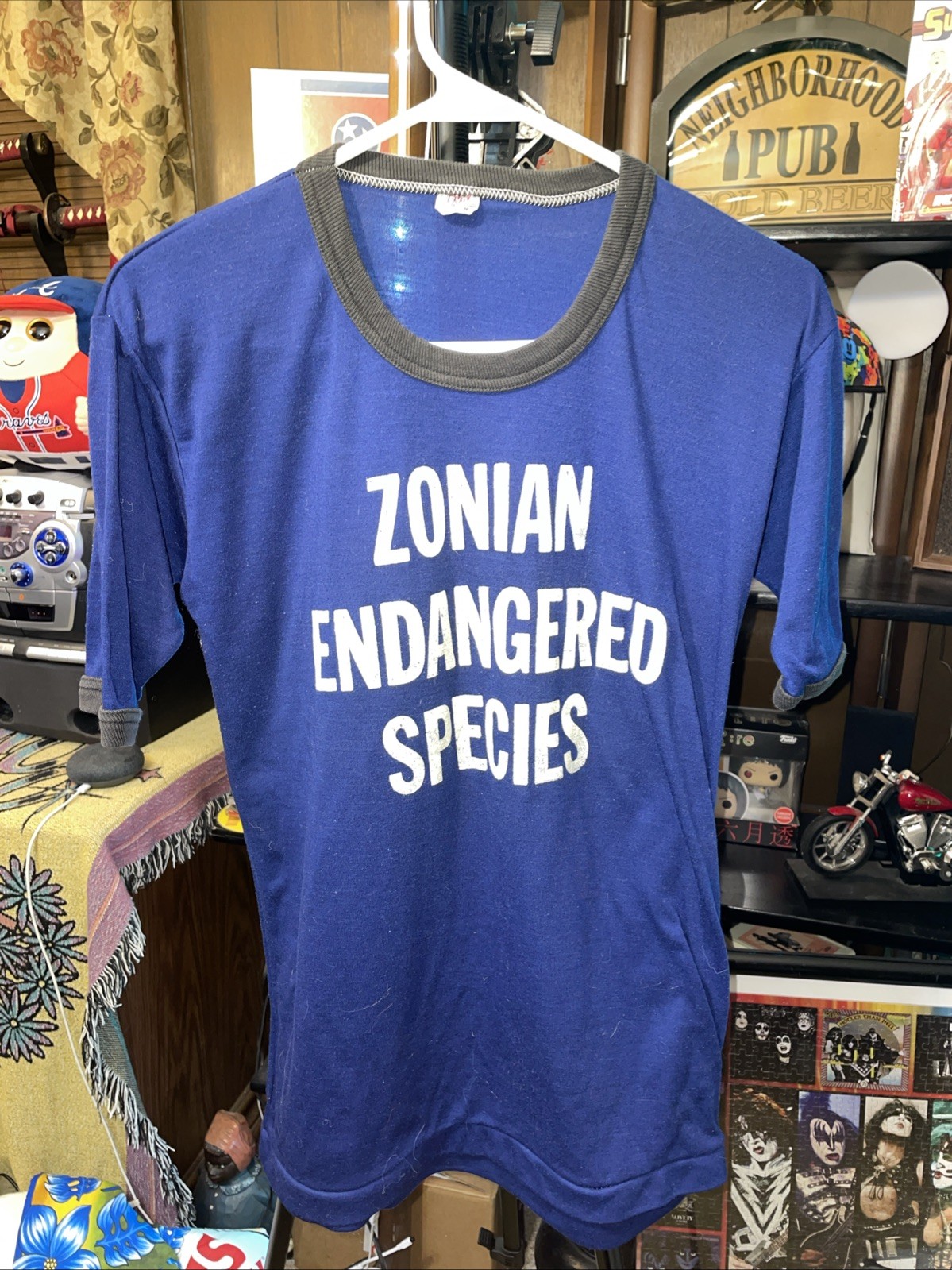 Vintage BVD 1970s Zonian Endangered Species Ringer Style Tee Size M 18”x22”
