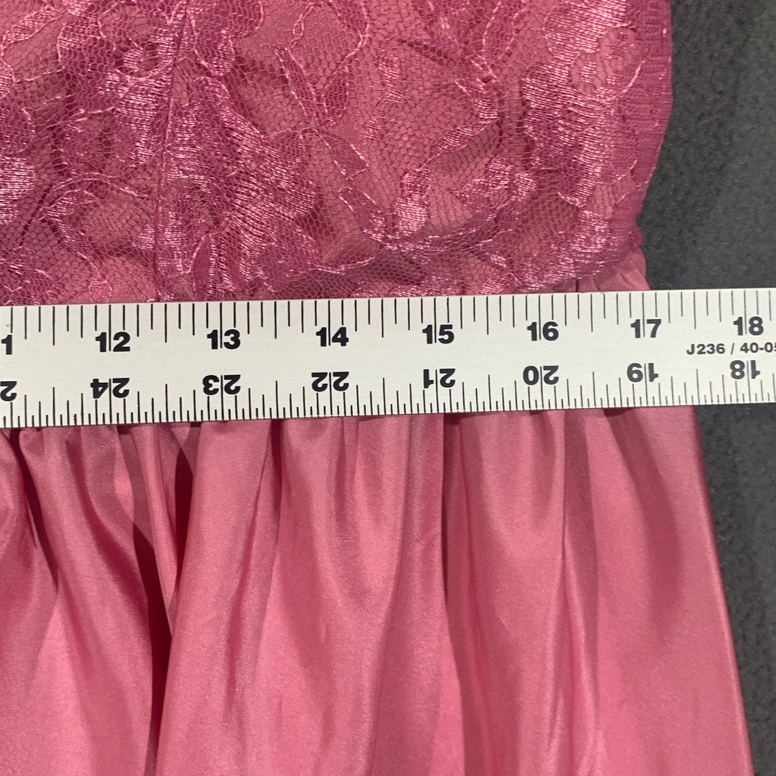 JCPenney One Shoulder Dress Womens 13/14 Pink 80s Vintage Prom Lace Bow Retro *