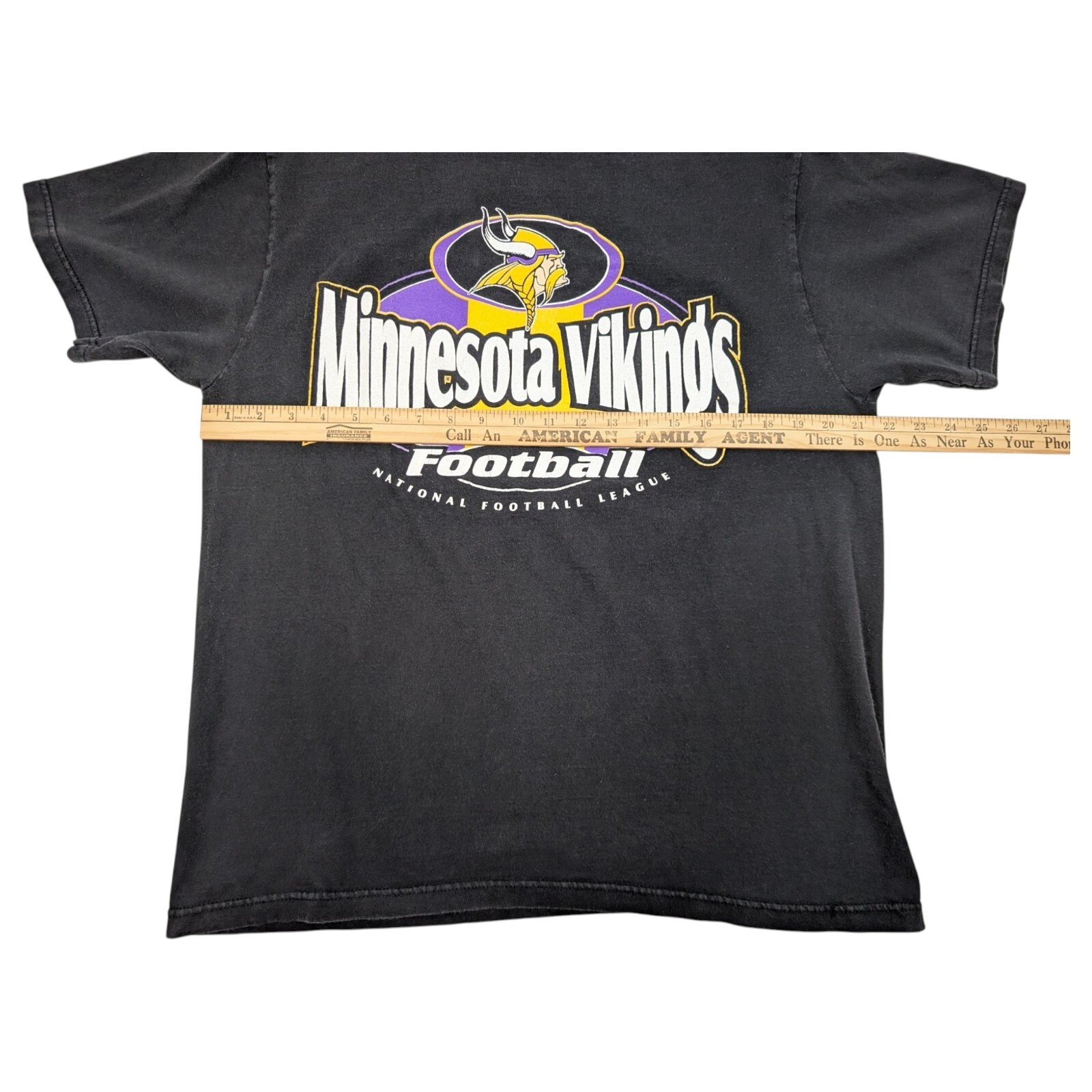 NFL Minnesota Vikings NFC Central Vintage 90s Black T-Shirt Size L Logo 7