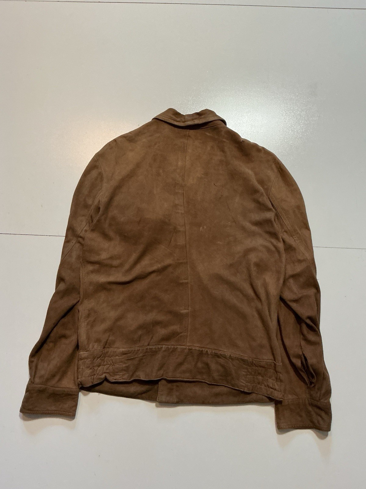 Vintage Giorgio Armani Made In Italy Suede Leather Motorcycle Full Zip Jacket 50