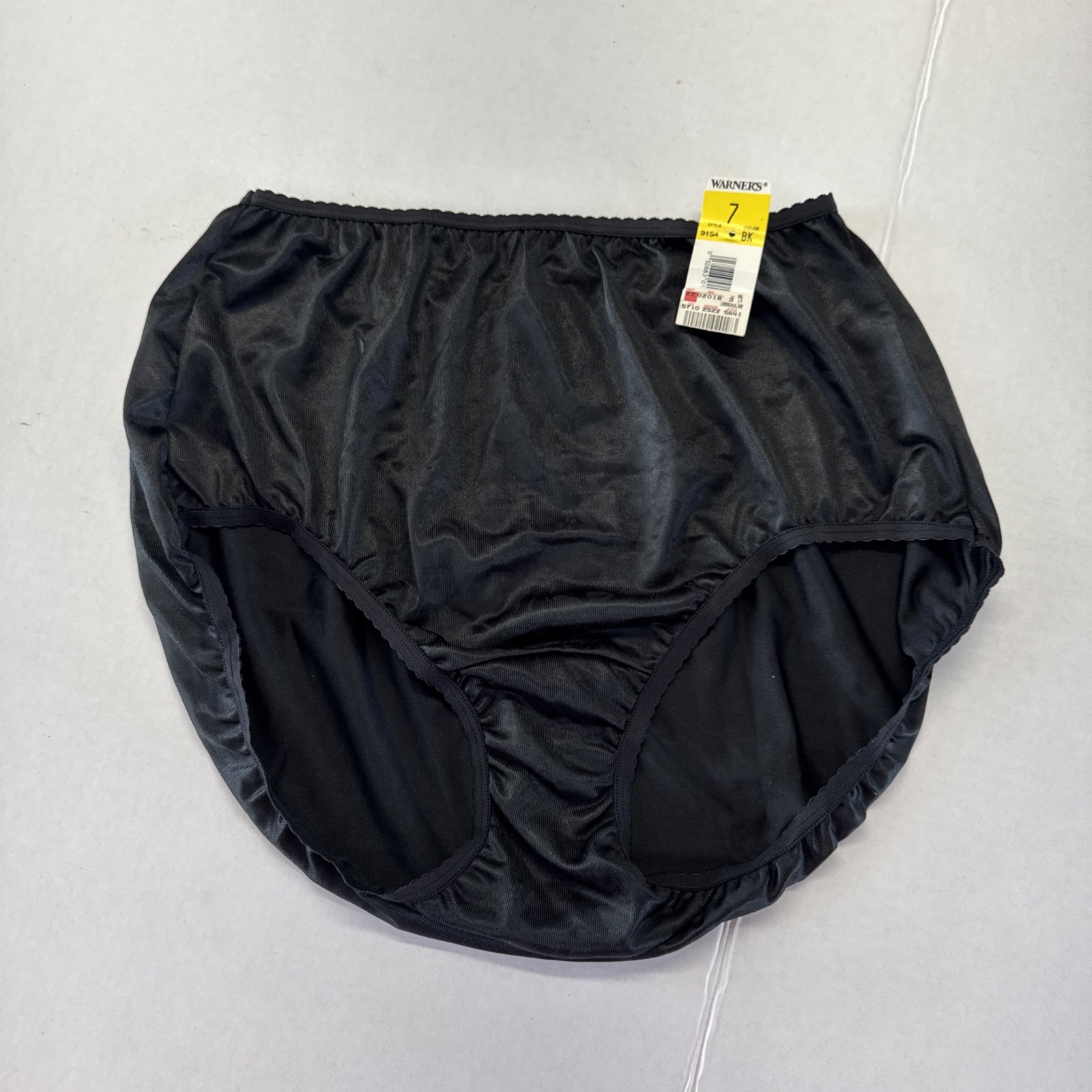 Vnt Warner’s 59154 Nylon Hi Leg Black Flower Panties Sz 7 Lingerie Irregular NOS