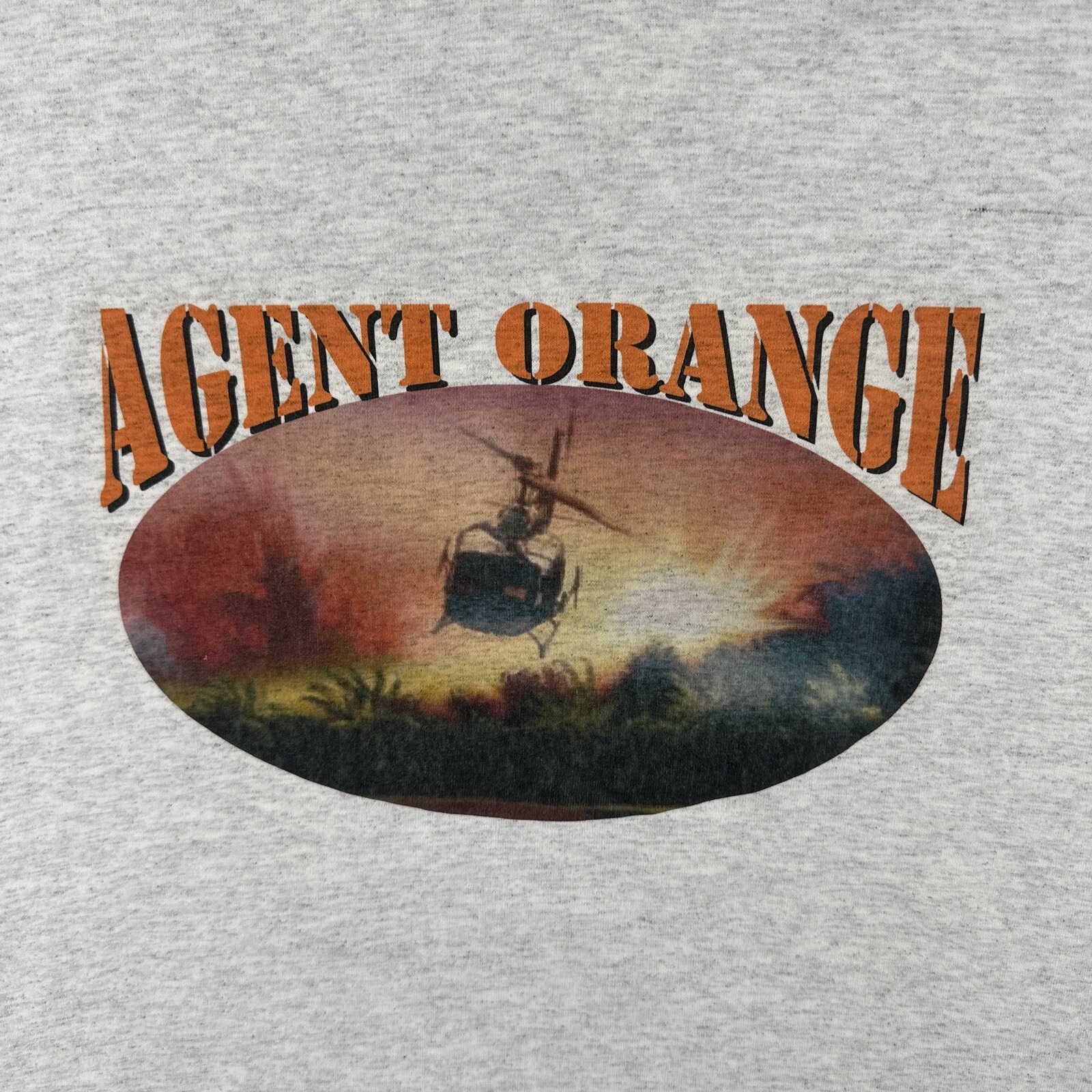 Vtg Hanes 50/50 XL Gray T Shirt Vietnam War Agent Orange Body Count Continues