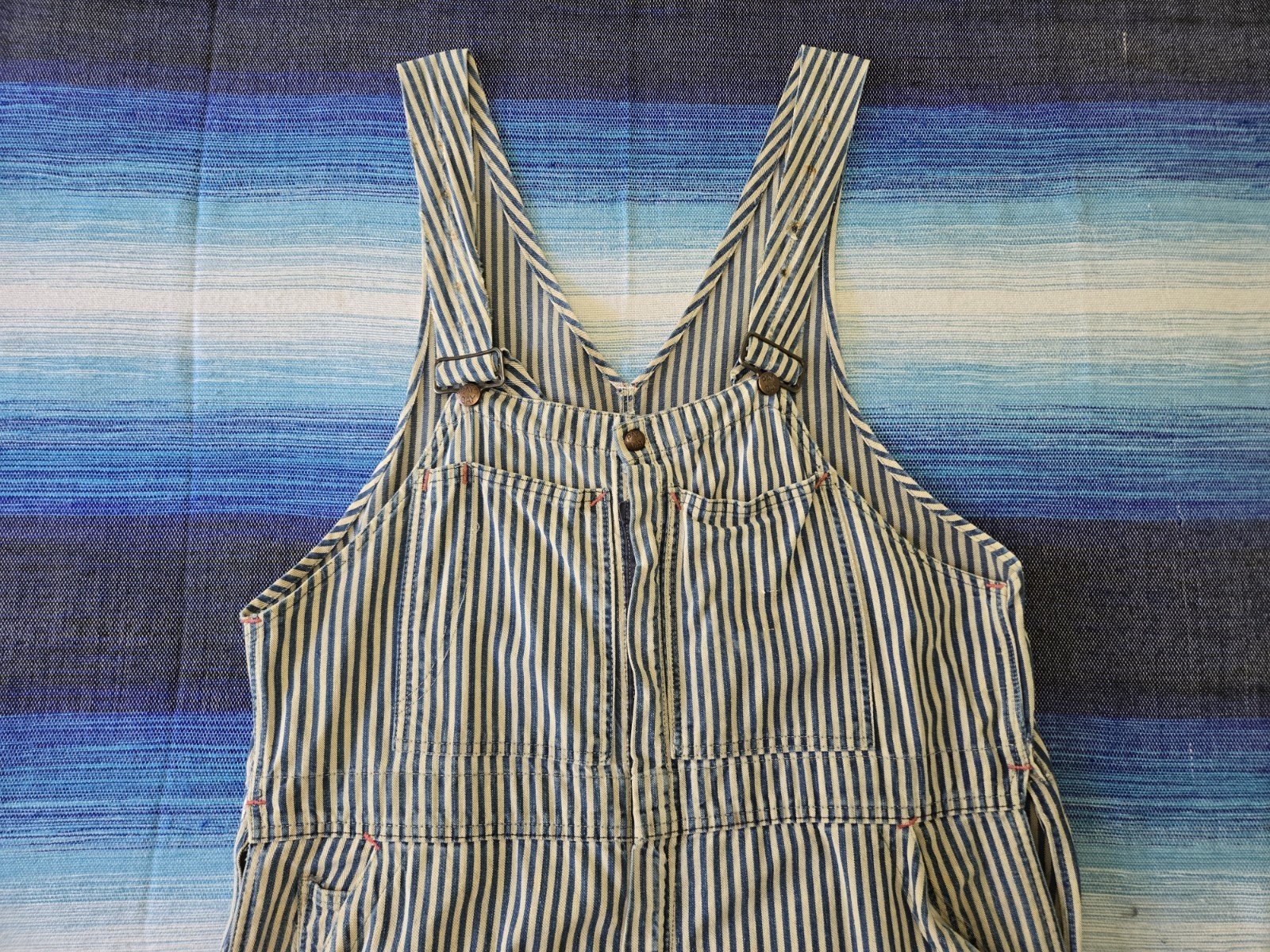 VTG RARE 1950s Penneys Pay Day VestBak Express Stripe Sanforized Overalls, 44×29