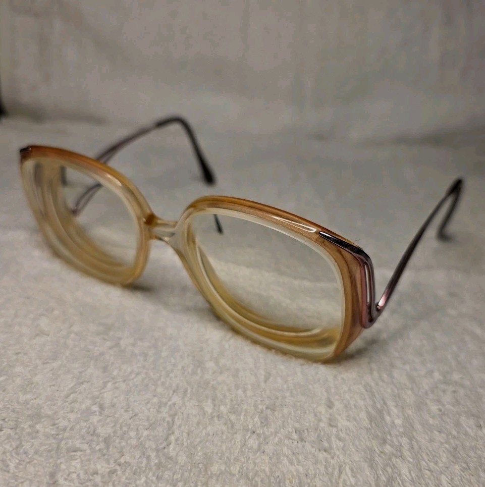 Vintage 1970’s Charmant 4620 Eyeglasses RX 135mm 56 16 Pink Purple Clear Frame