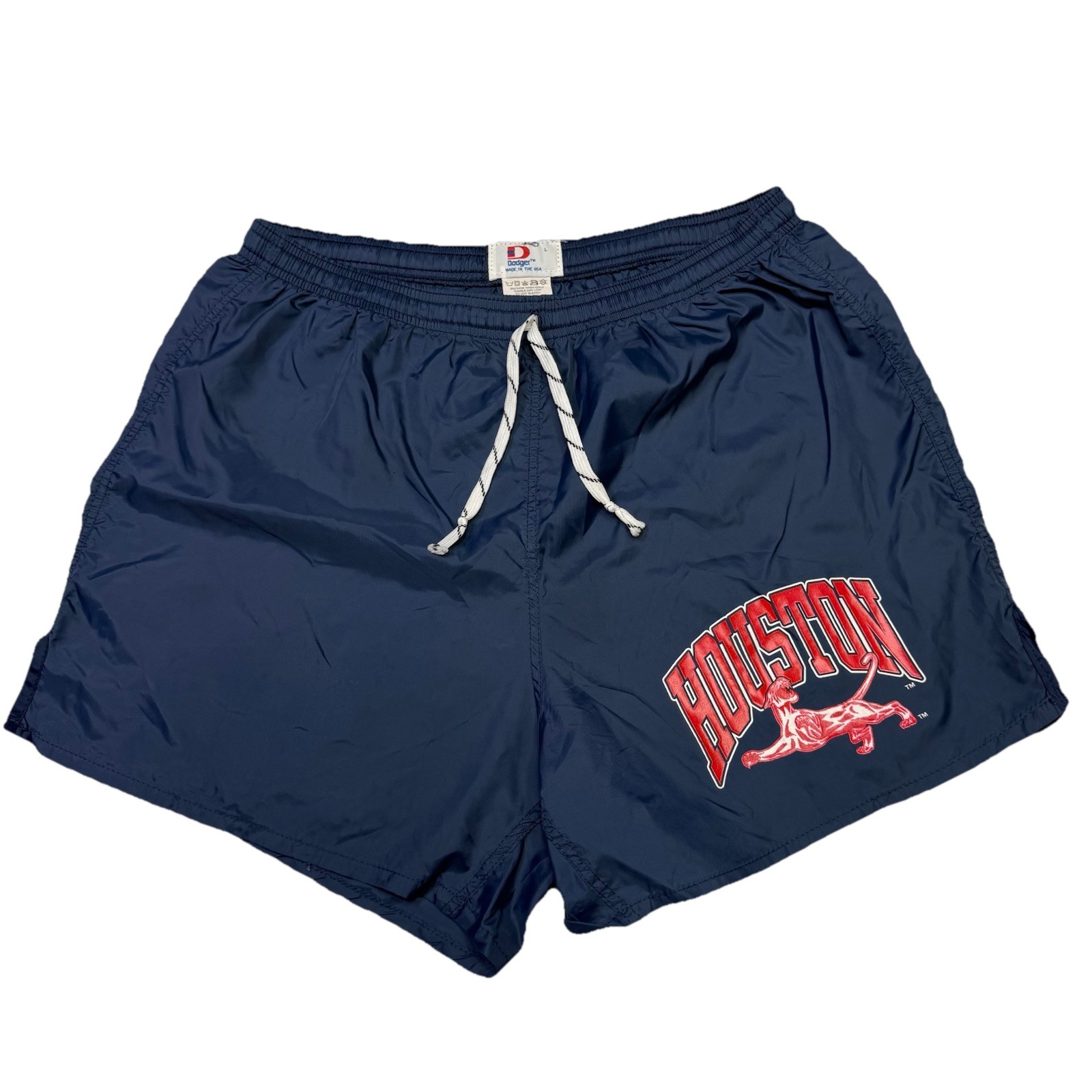 Vtg 70s Houston Cougars Dodger 4” Track Athletic Shorts Mens Sz L *Made In 🇺🇸*