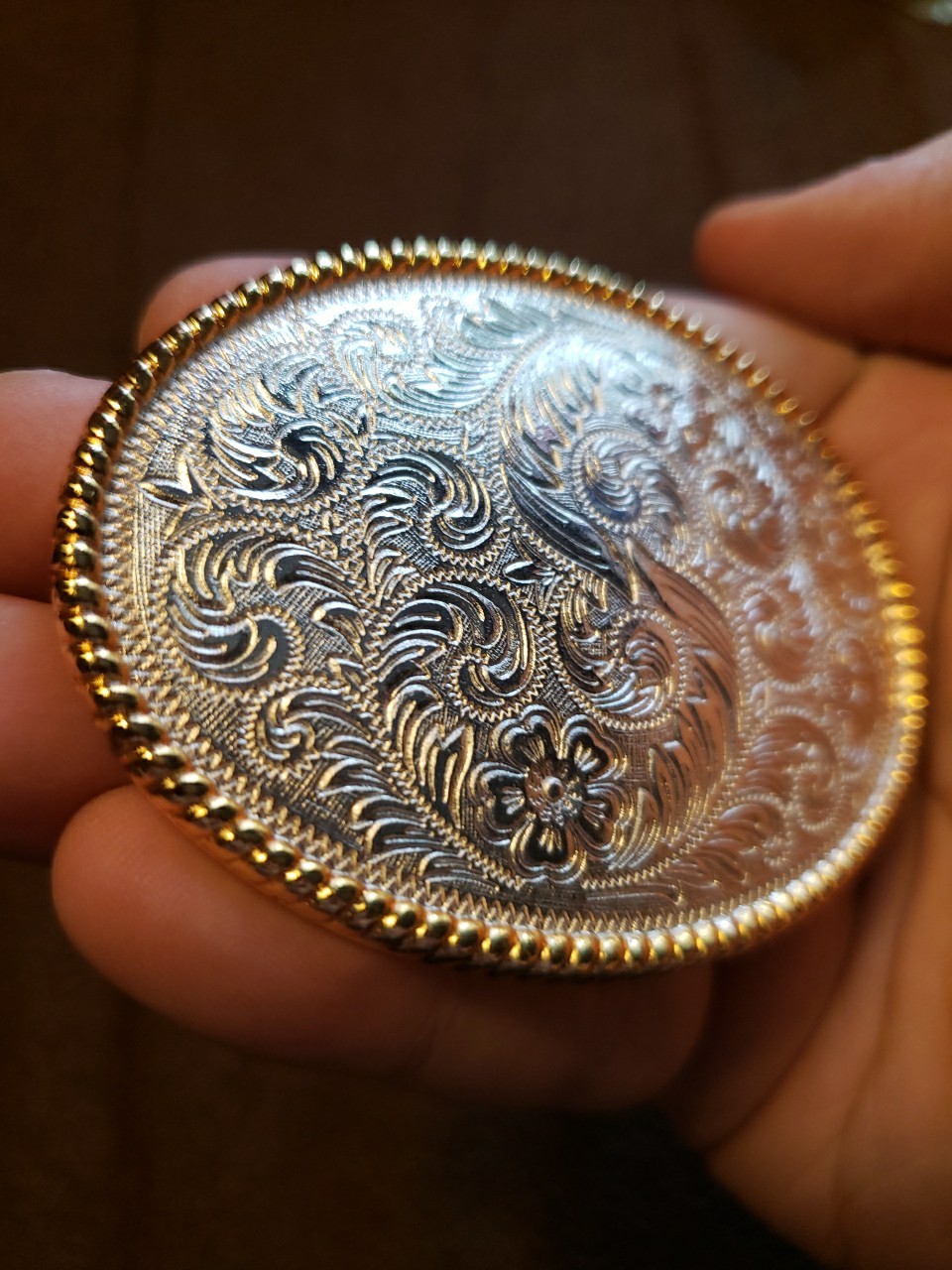 Western Floral Scroll Belt Buckle Cowboy Cowgirl Rodeo
