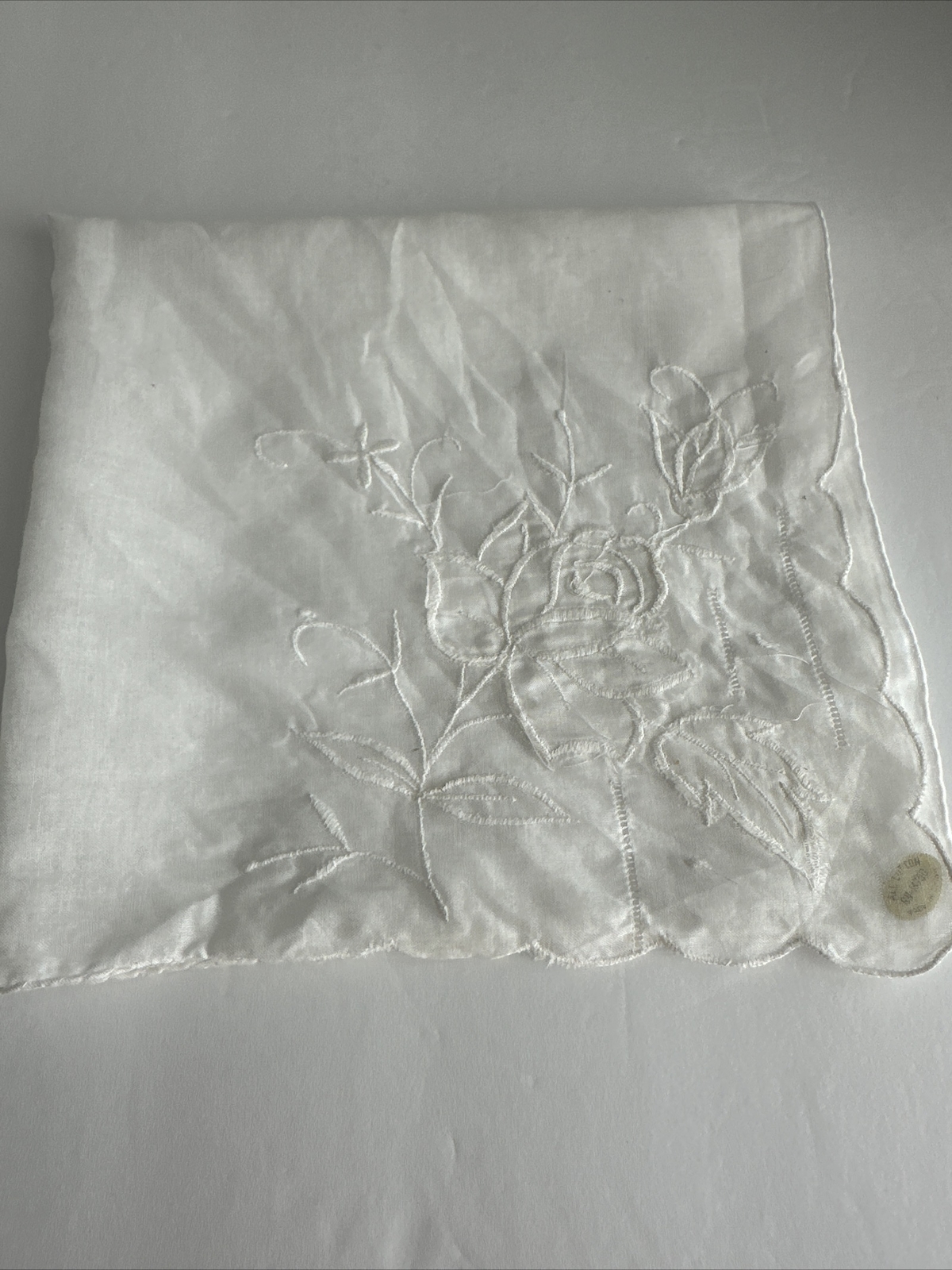 Vintage Floral Handkerchief ~ 16 1/2 X 15 1/2
