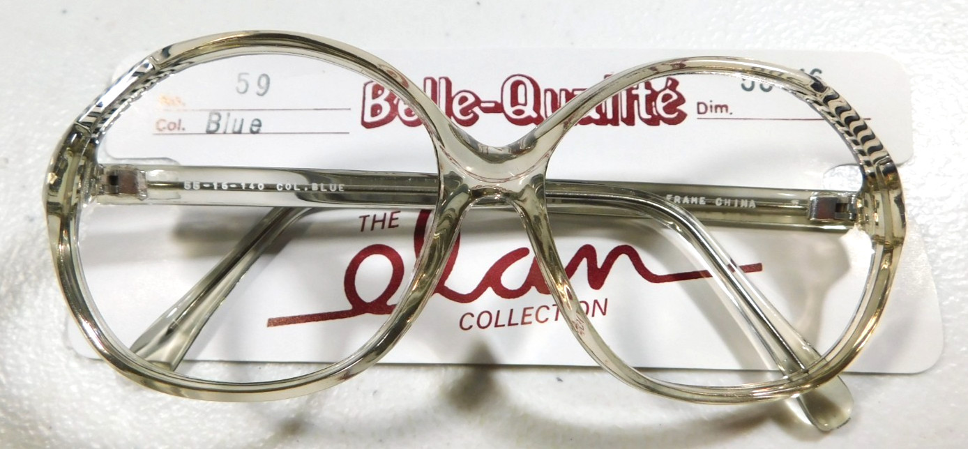 Vintage ELAN 59 Blue 55/16 Women’s Plastic Eyeglass Frame New Old Stock #411