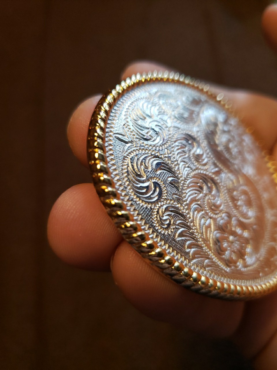 Western Floral Scroll Belt Buckle Cowboy Cowgirl Rodeo