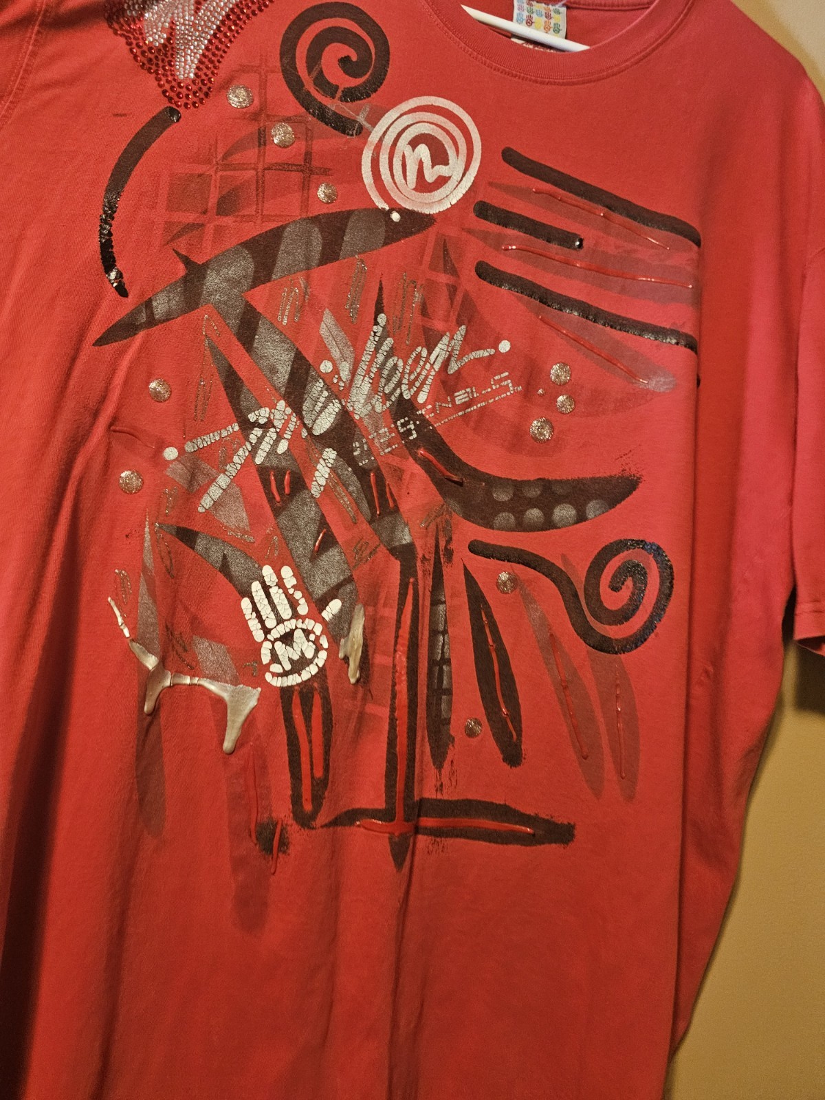 Miskeen Originals T-Shirt Mens 3XL Red Graffiti Hip Hop Graphic Tee Y2k Street