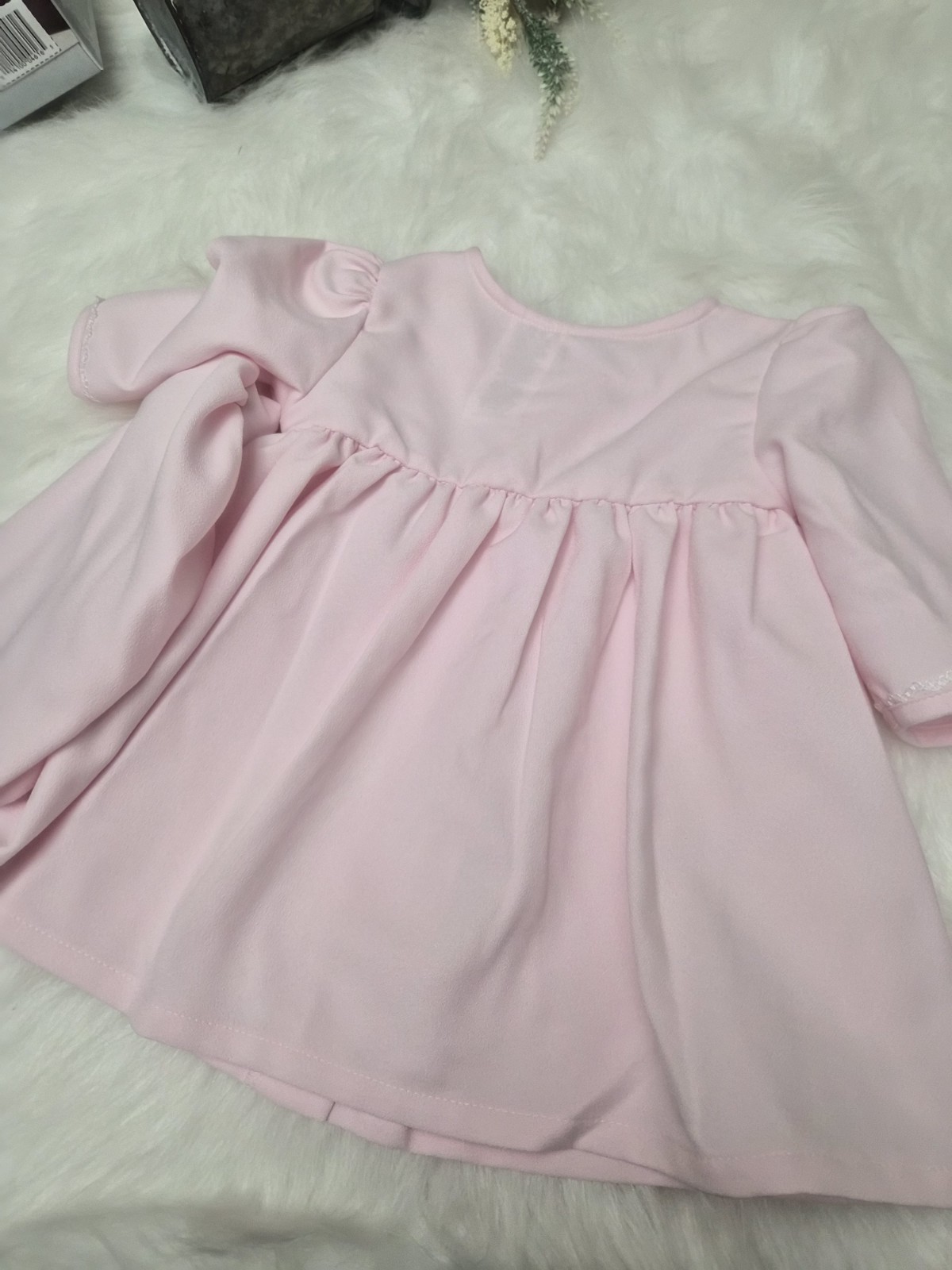 Vintage 3 pcs Baby Girl Dress Outfit Rose Cottage Size 12m Pink
