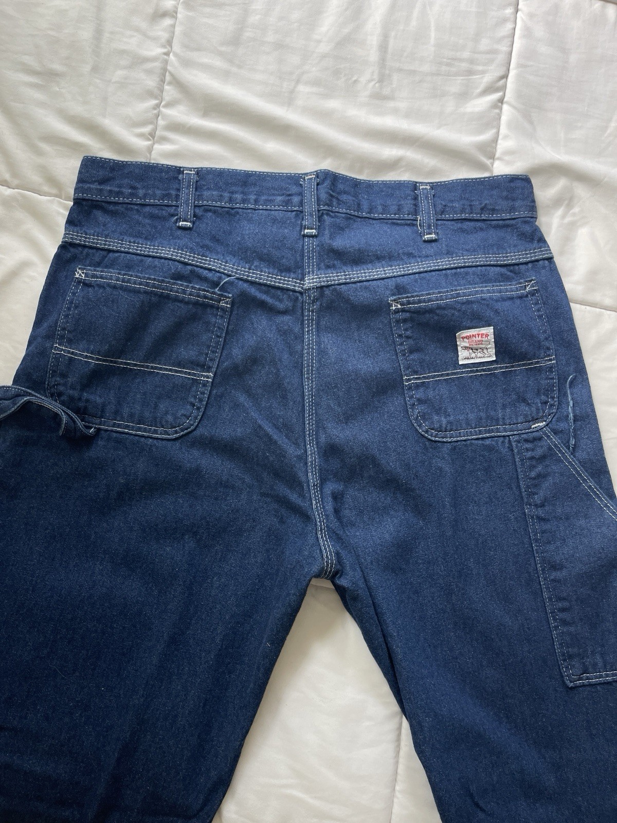 Vintage Pointer Brand Carpenter Jeans 33×30.5 Denim Workwear Dark Wash USA Made