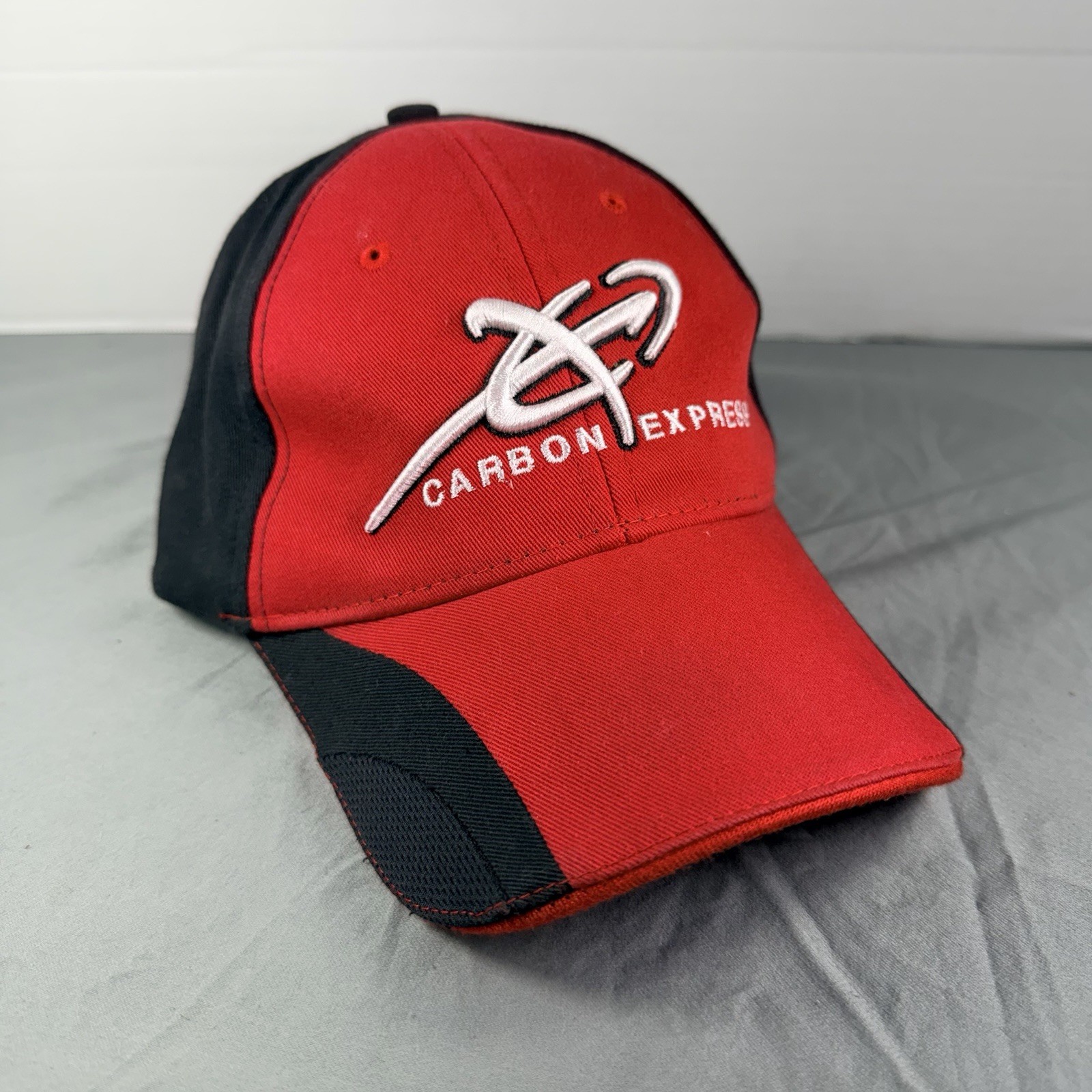 Vintage Carbon Express Red Strapback Trucker Hat Baseball Cap