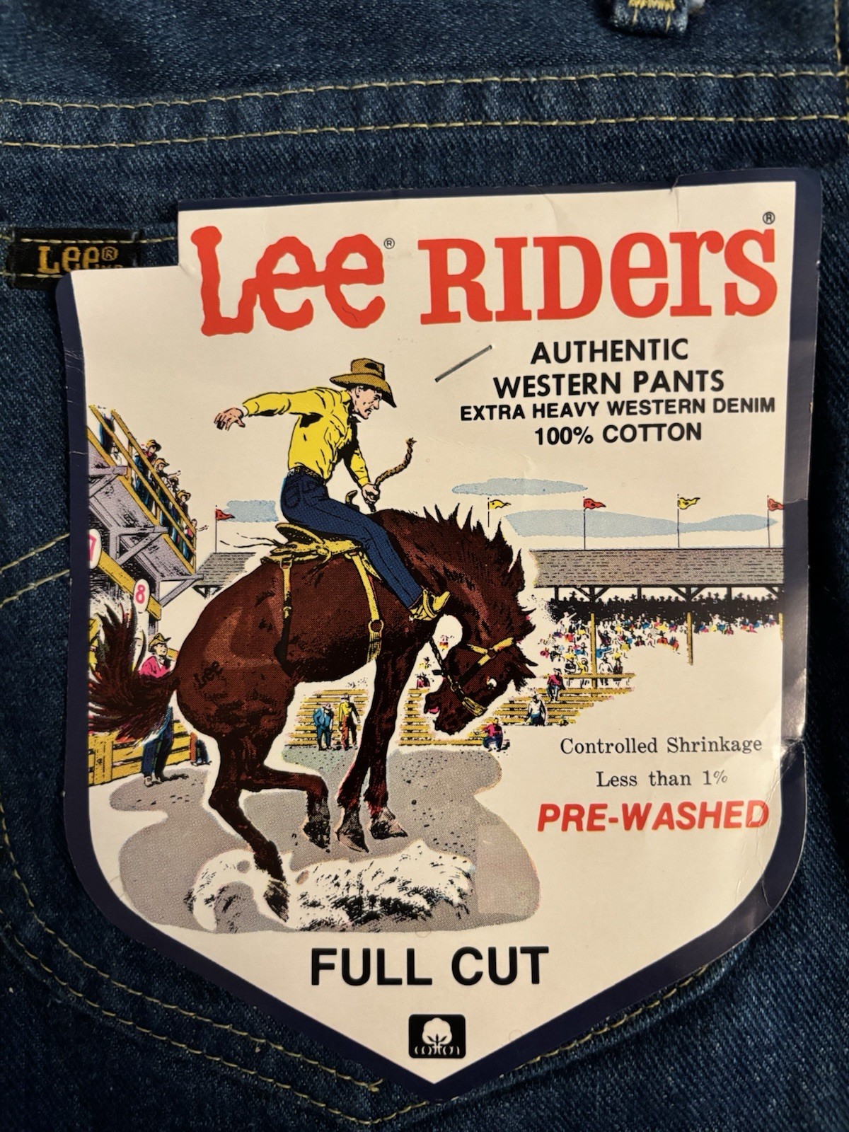 1970s LEE RIDERS Jeans Full Cut 27×34 100% Cotton Made in USA Scovill Zipper