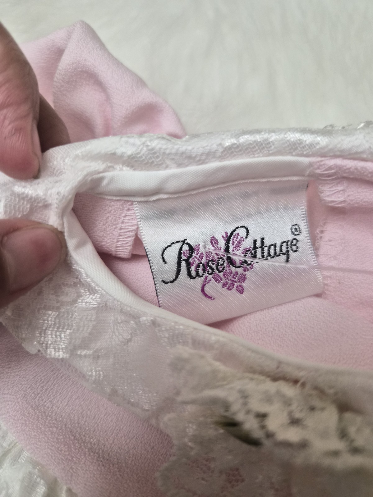 Vintage 3 pcs Baby Girl Dress Outfit Rose Cottage Size 12m Pink