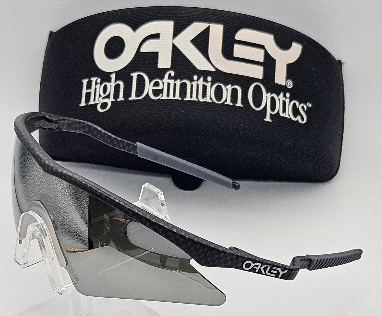 Vintage Oakley Mumbo M Frame Style Sunglasses Carbon Black Shield Lens HDO H2