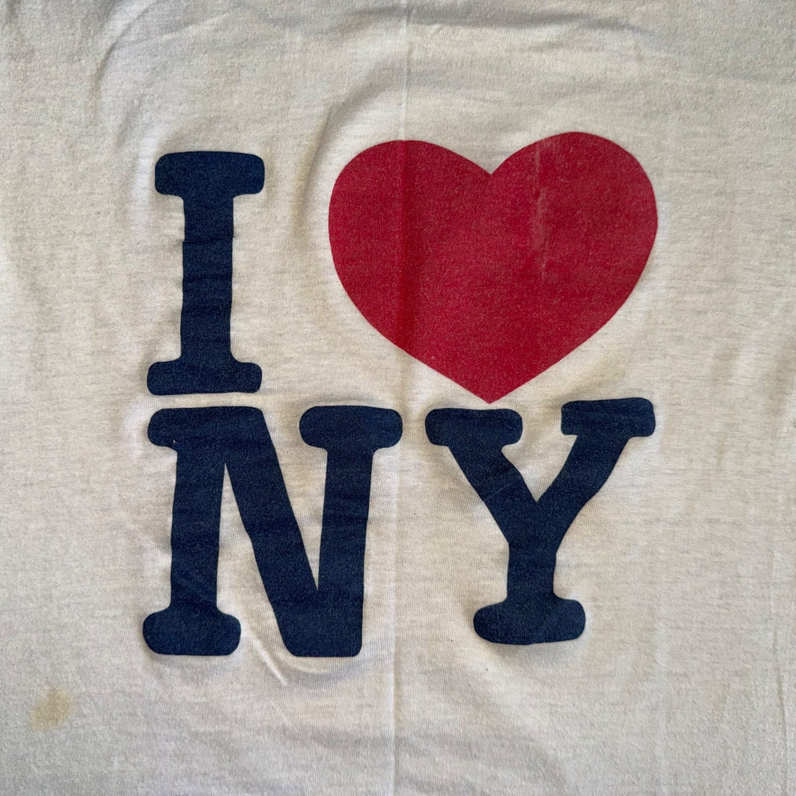 80s VINTAGE I LOVE NEW YORK CITY RINGER T-SHIRT BUTTERY SOFT & THIN NYC SZ M
