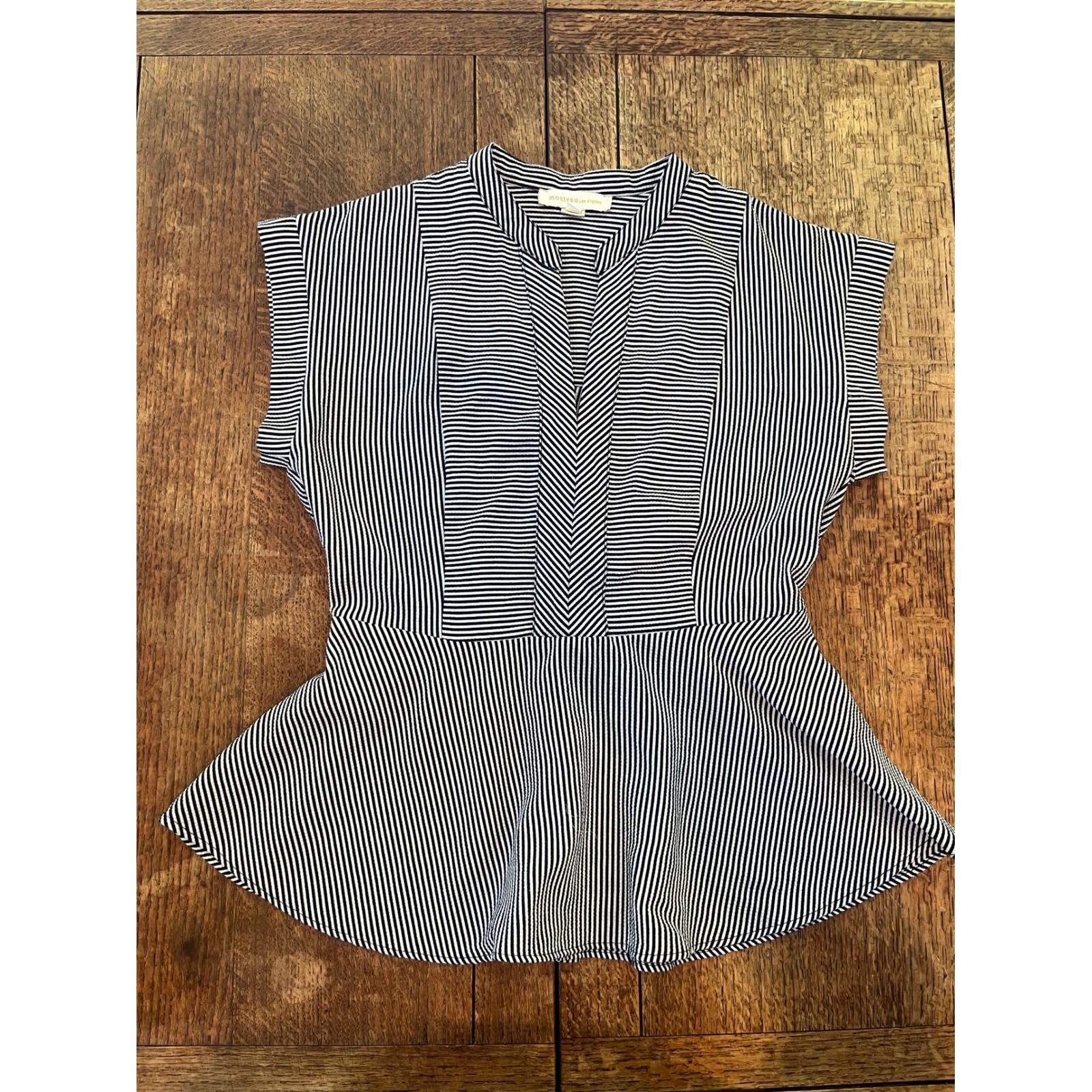 Chevron peplum top XL retro 2010s tumblr era business casual millennial