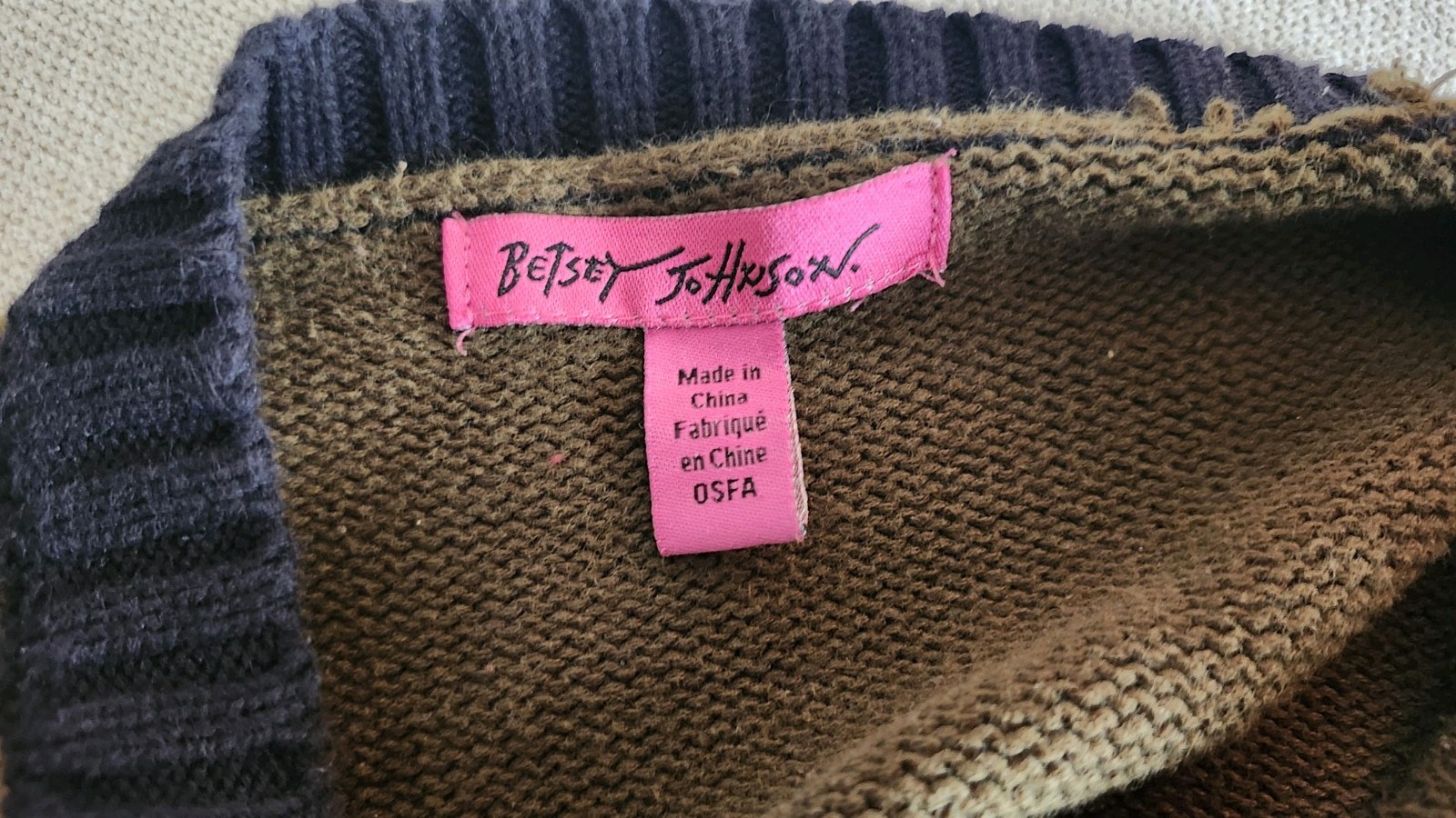 Rare VTG Betsey Johnson Green Purple Devil Cotton Tunic Dress Sweater Used