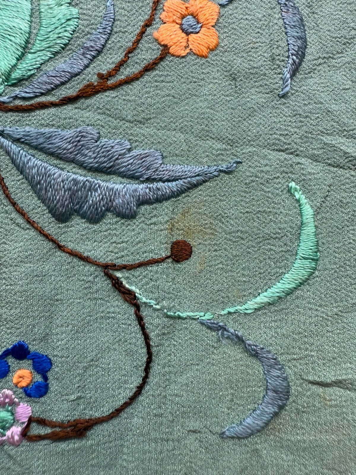 Vintage Manila Silk Embroidered Piano Scarf Shoulder Shawl 120×115 Cm