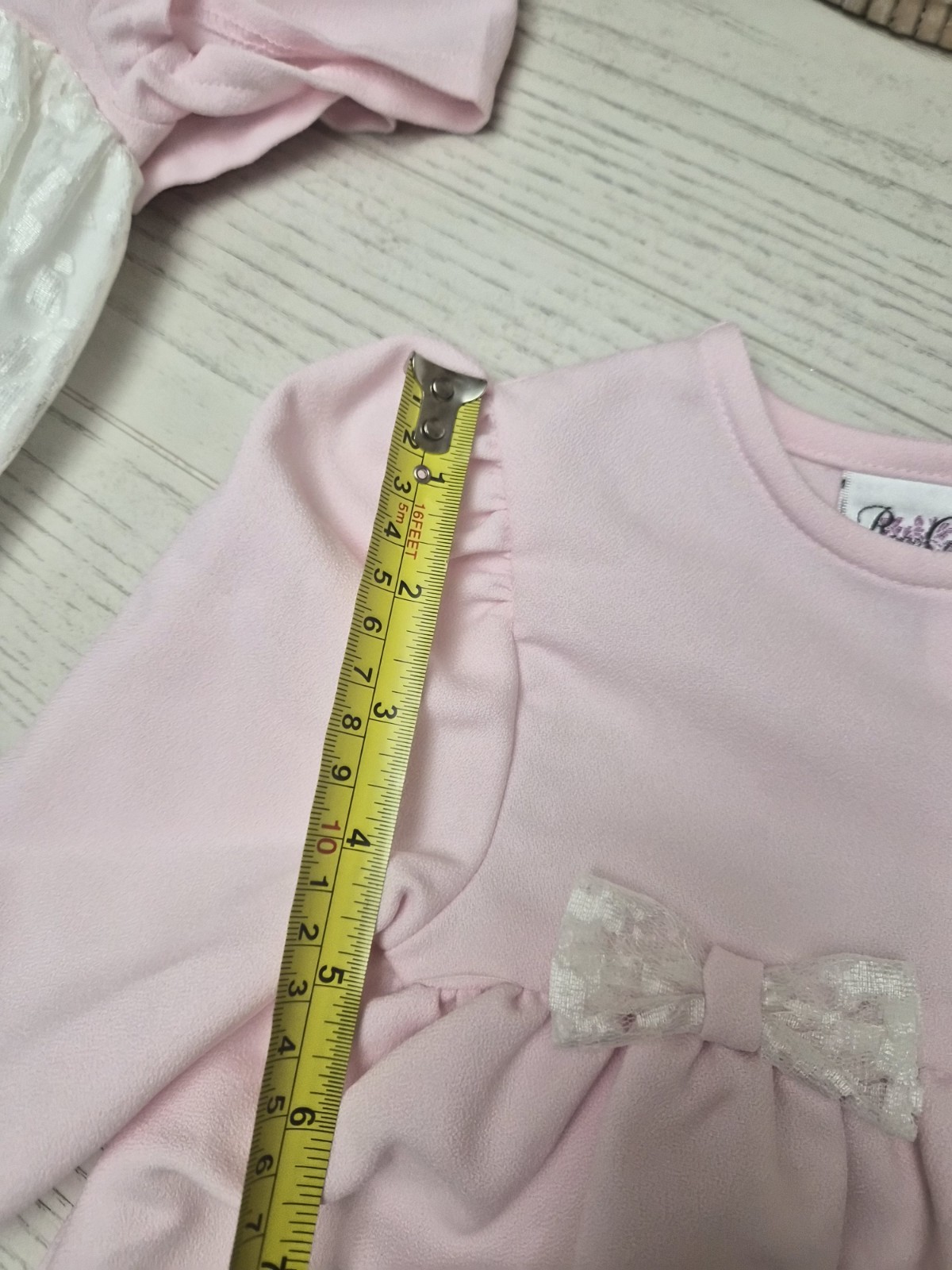 Vintage 3 pcs Baby Girl Dress Outfit Rose Cottage Size 12m Pink