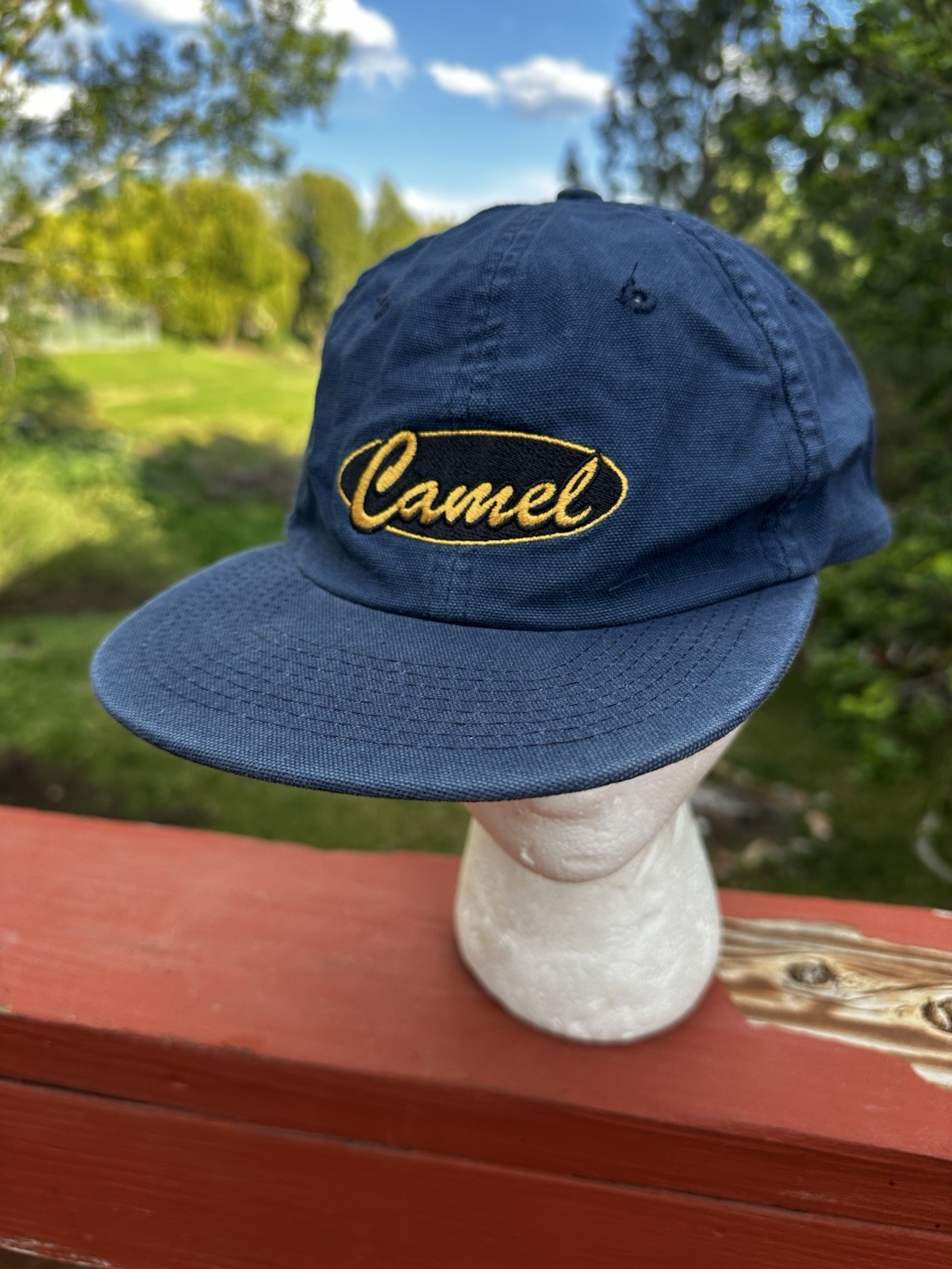 Vintage 90’s Camel Cigarette Cap Hat Navy Blue Adjustable Strap