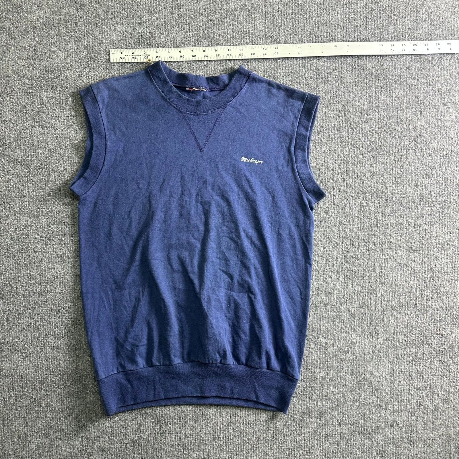 MacGregor Sleeveless Sweatshirt Mens Size XL Blue Vintage Athletic Vest Pullover