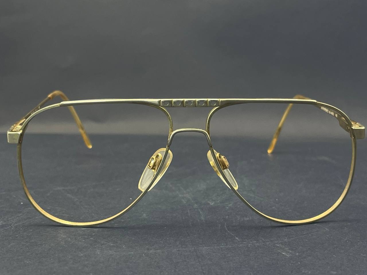 Vintage Alfa Romeo 49-4903 Aviator Eyeglasses Gold Metal Frame Italy 49-20 140