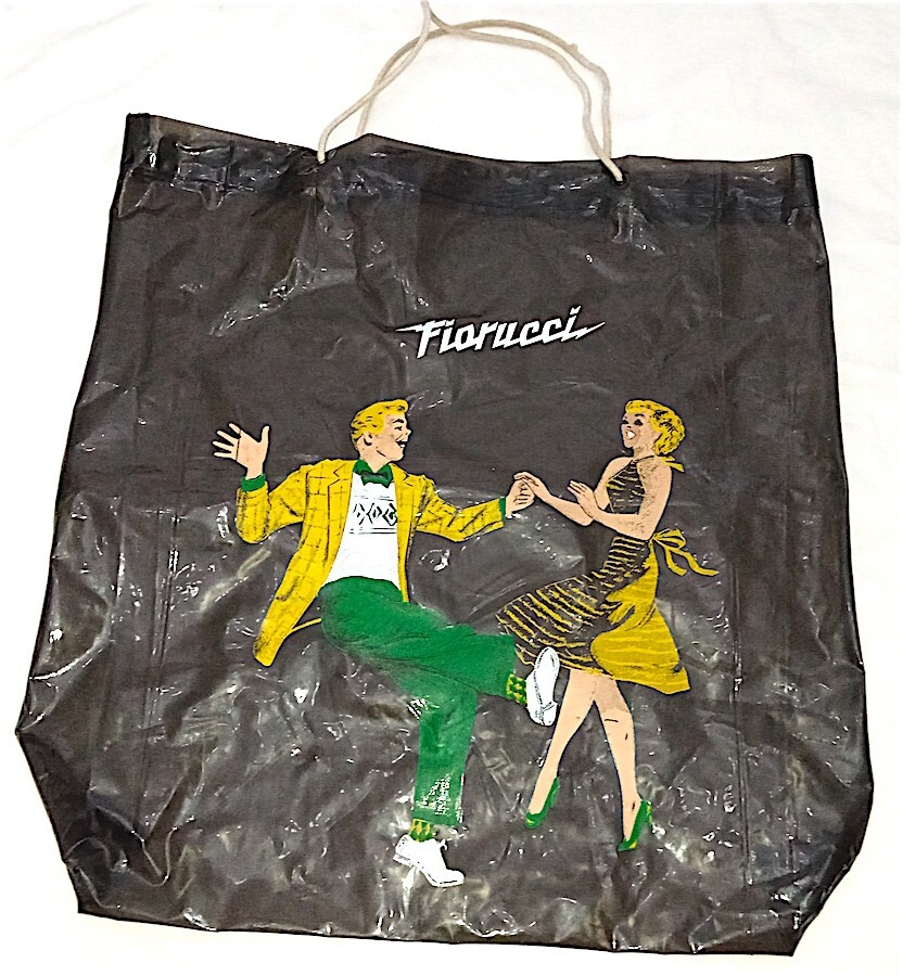 FIORUCCI 70s italy rock n roll bag maxi plastic shopper rare