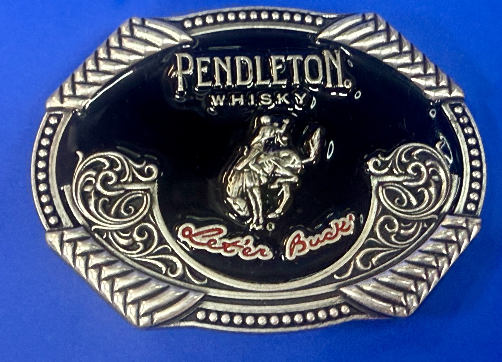 2020 Pendleton Whiskey Let’er Buck Rodeo Cowboy Montana Silversmiths Belt Buckle