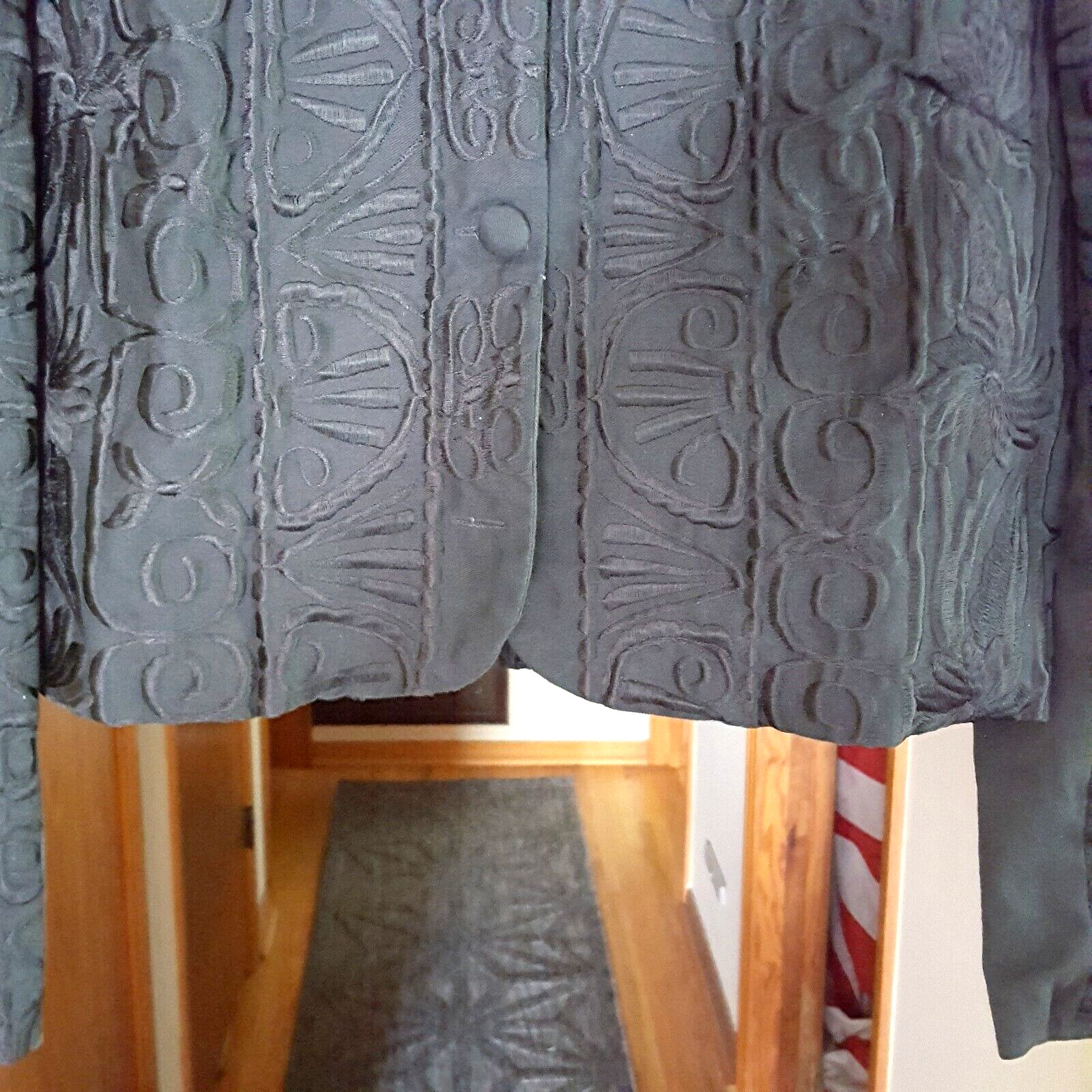 Vintage Tenango Women’s Jacket Coat Button Embroidered Casual Dress M Medium