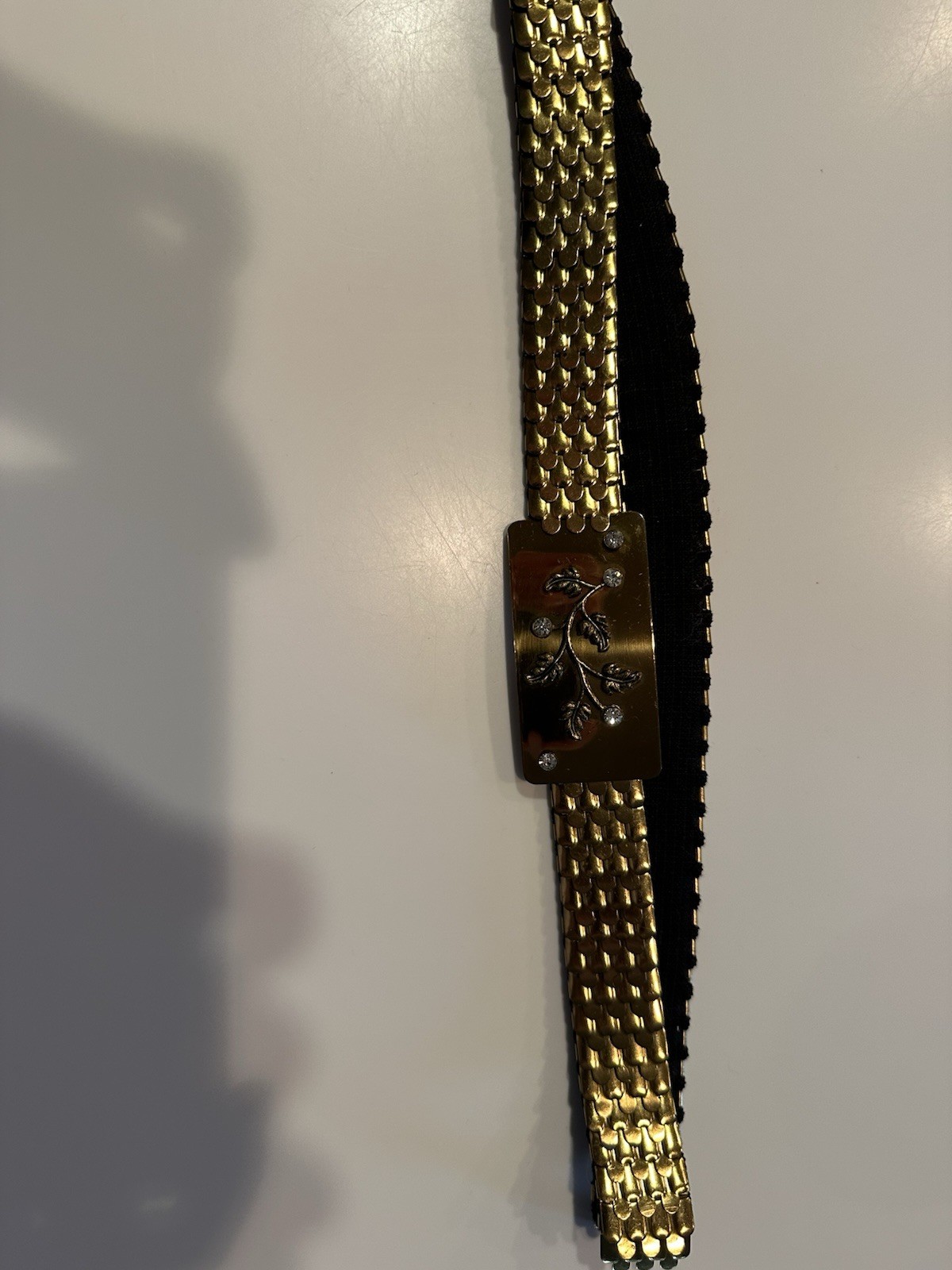 Vintage 1950’s Gold Metal Belt With Rhinestones