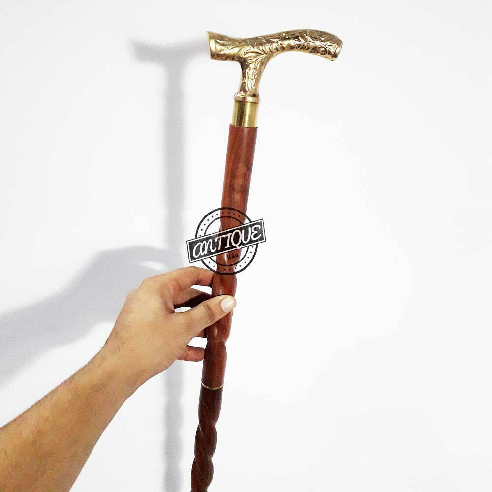 PERFECT RETIRED MARINE/SOLDIER GIFT WALKING CANES HANDMADE WOOD BROWN STICK WOOD