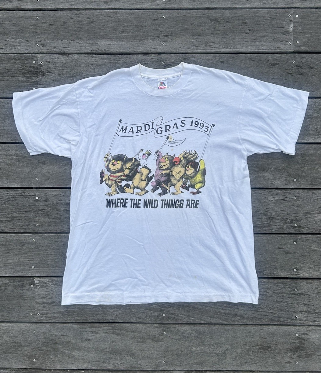 Vintage 1993 Where The Wild Things Are Mardi Gras Shirt XL Fruit of the Loom USA