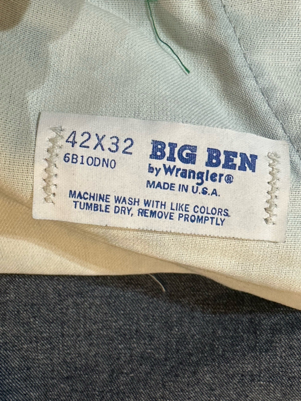 Vintage Big Ben Wrangler Overall Bibs 42×32 Dark Blue Cotton Work Wear Usa Made
