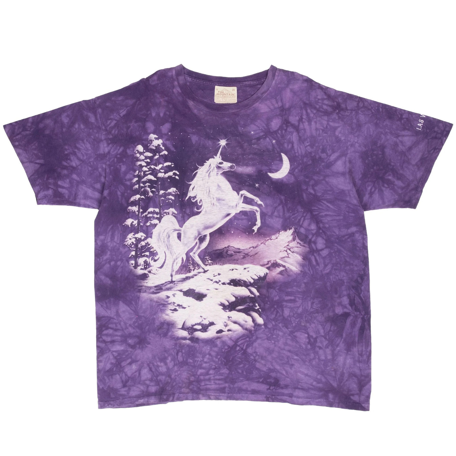 VINTAGE TIE-DYE THE MOUNTAIN UNICORN PURPLE TEE SHIRT 2000s SIZE MEDIUM